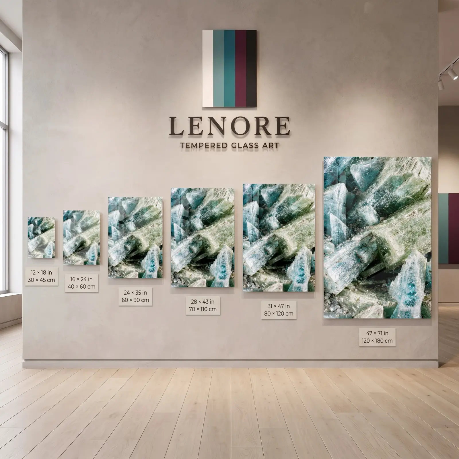 Teal Mineral Crystal Abstract Macro Geode Glass Wall Art — 5