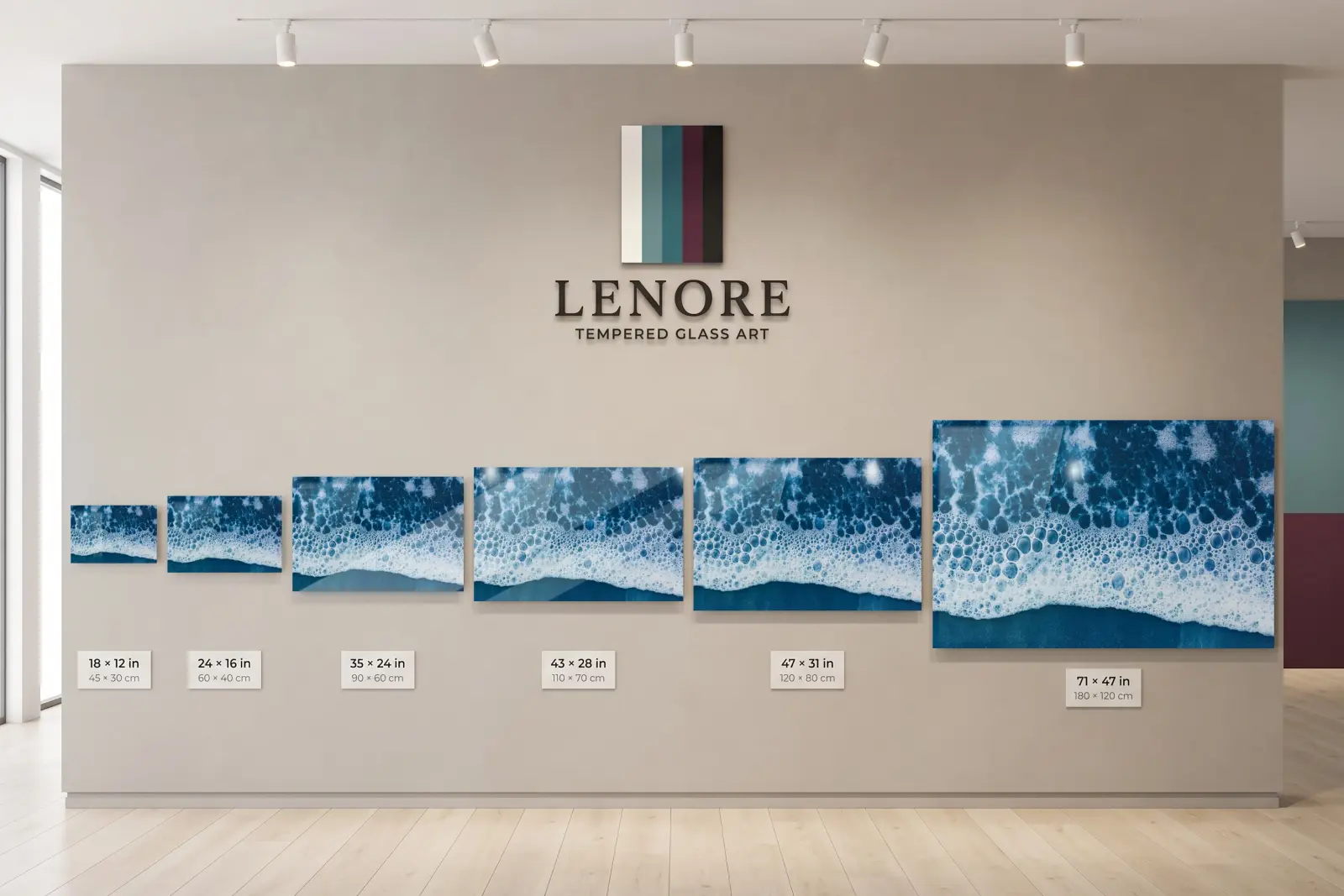 Ocean Foam Glass Wall Art Indigo Shoreline Tempered Glass Print — 5
