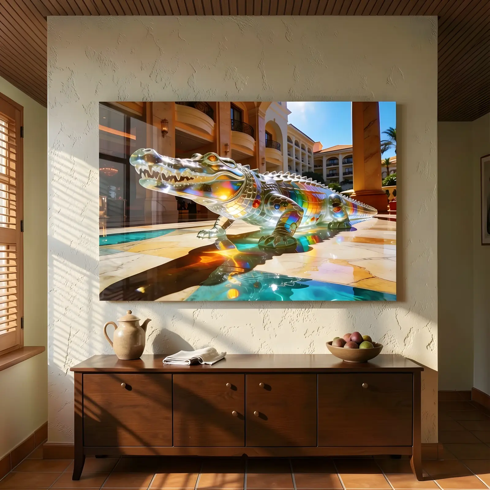 Crystal Crocodile Rainbow Prism Design | Glass Wall Art — 5