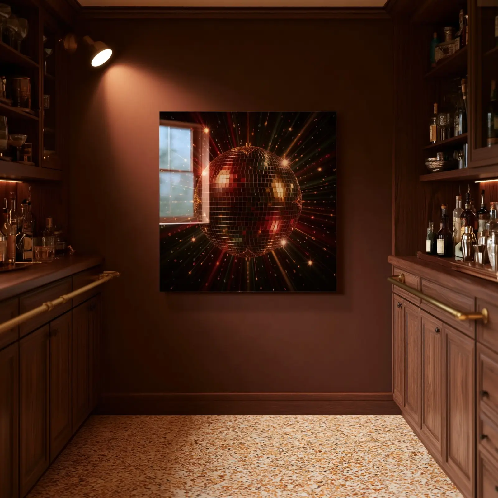 Disco Ball Glass Wall Art Retro Nightlife Decor | Tempered Glass Print — 2