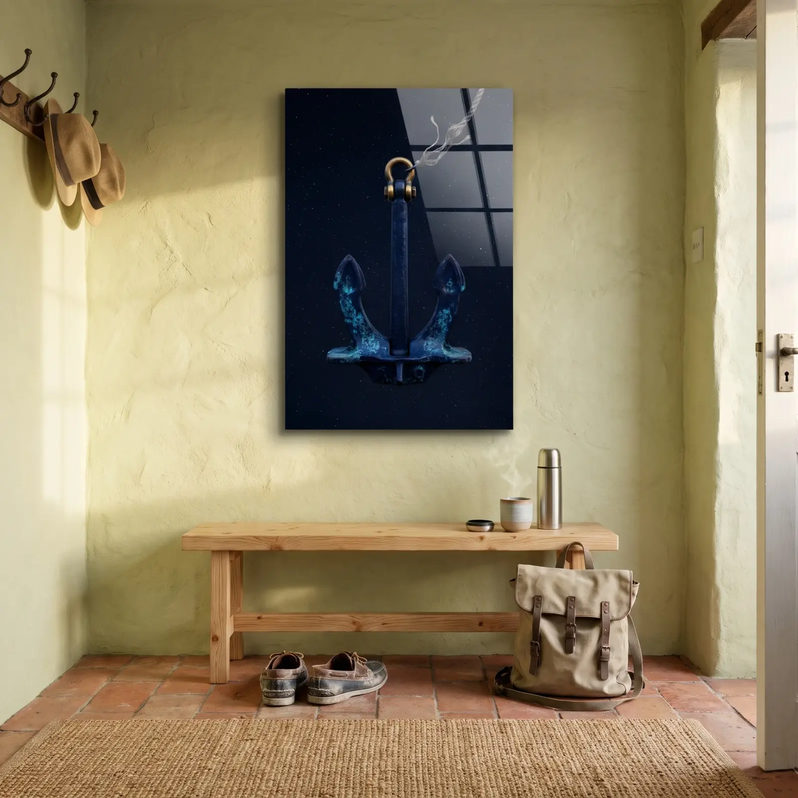 Anchor Night Sky Starfield Nautical Glass Wall Art — 2