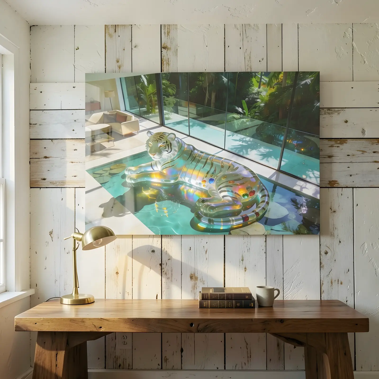 Crystal Tiger Wall Art Iridescent Jungle Big Cat | Glass Wall Art — 4