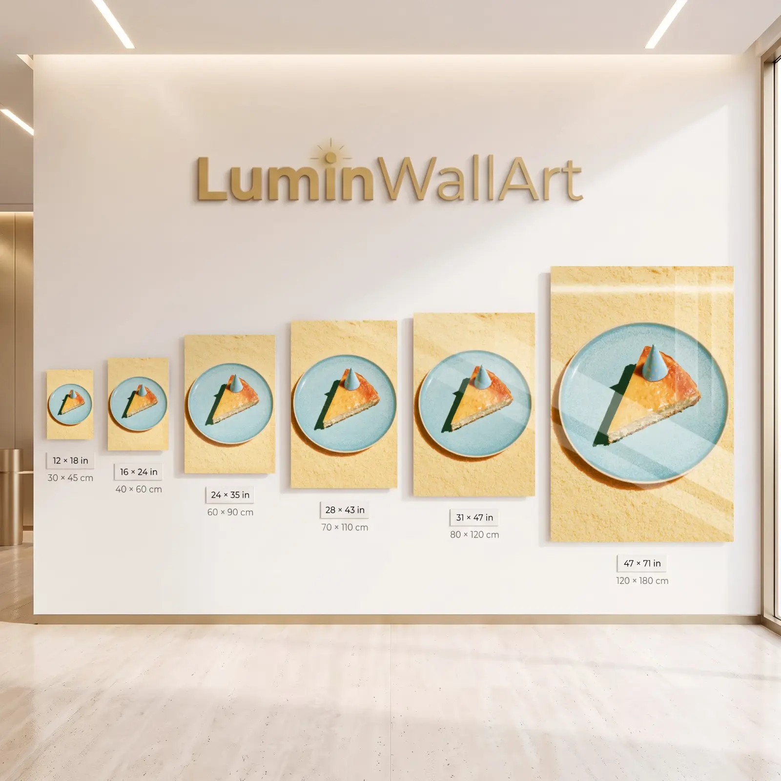 Cheesecake Slice Party Hat Playful Food Photo | Glass Wall Art — 8