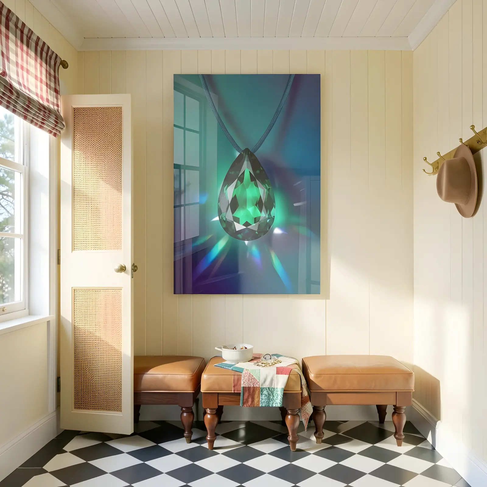 Emerald Gemstone Wall Art Green Jewel Macro | Glass Wall Art — 5