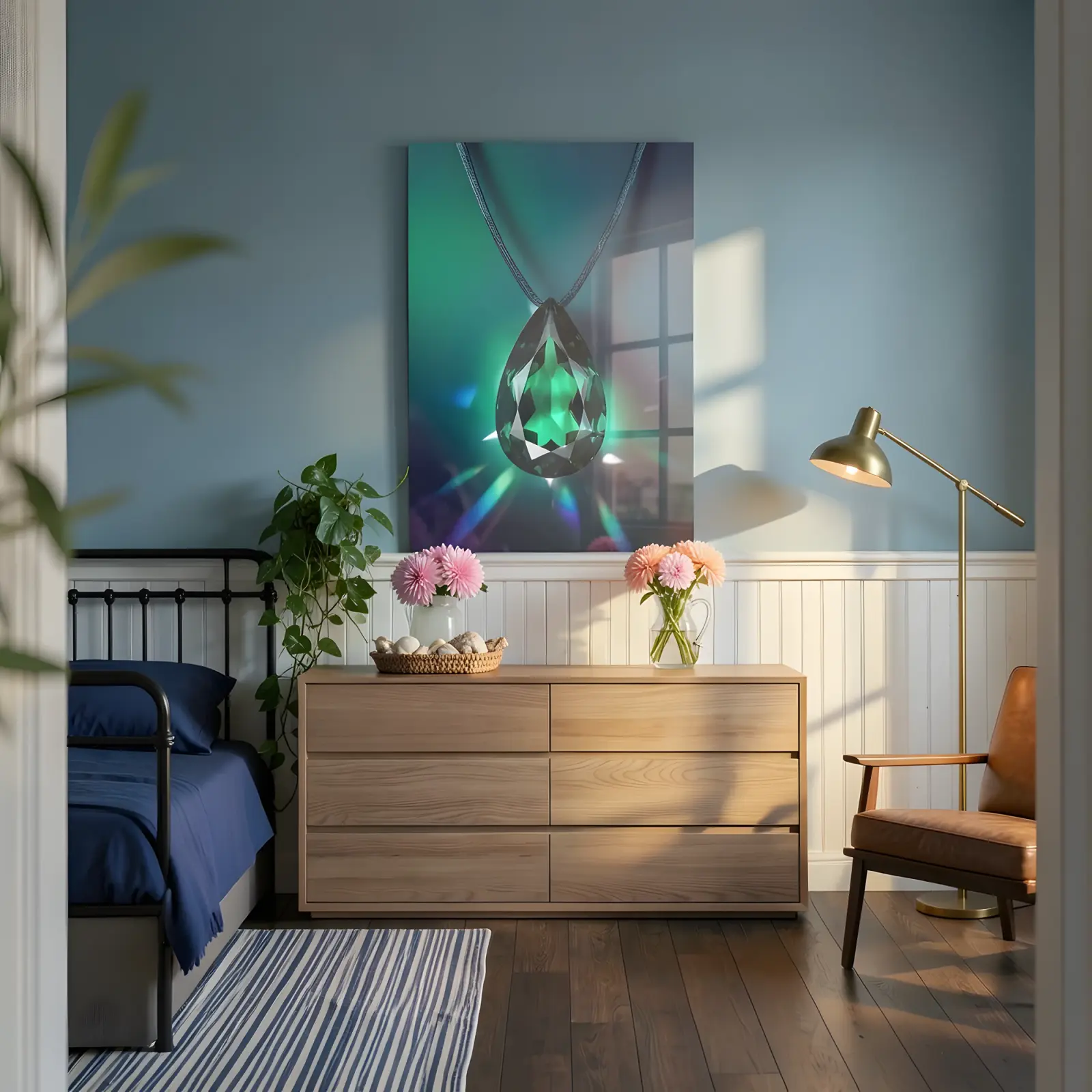 Emerald Gemstone Wall Art Green Jewel Macro | Glass Wall Art — 6