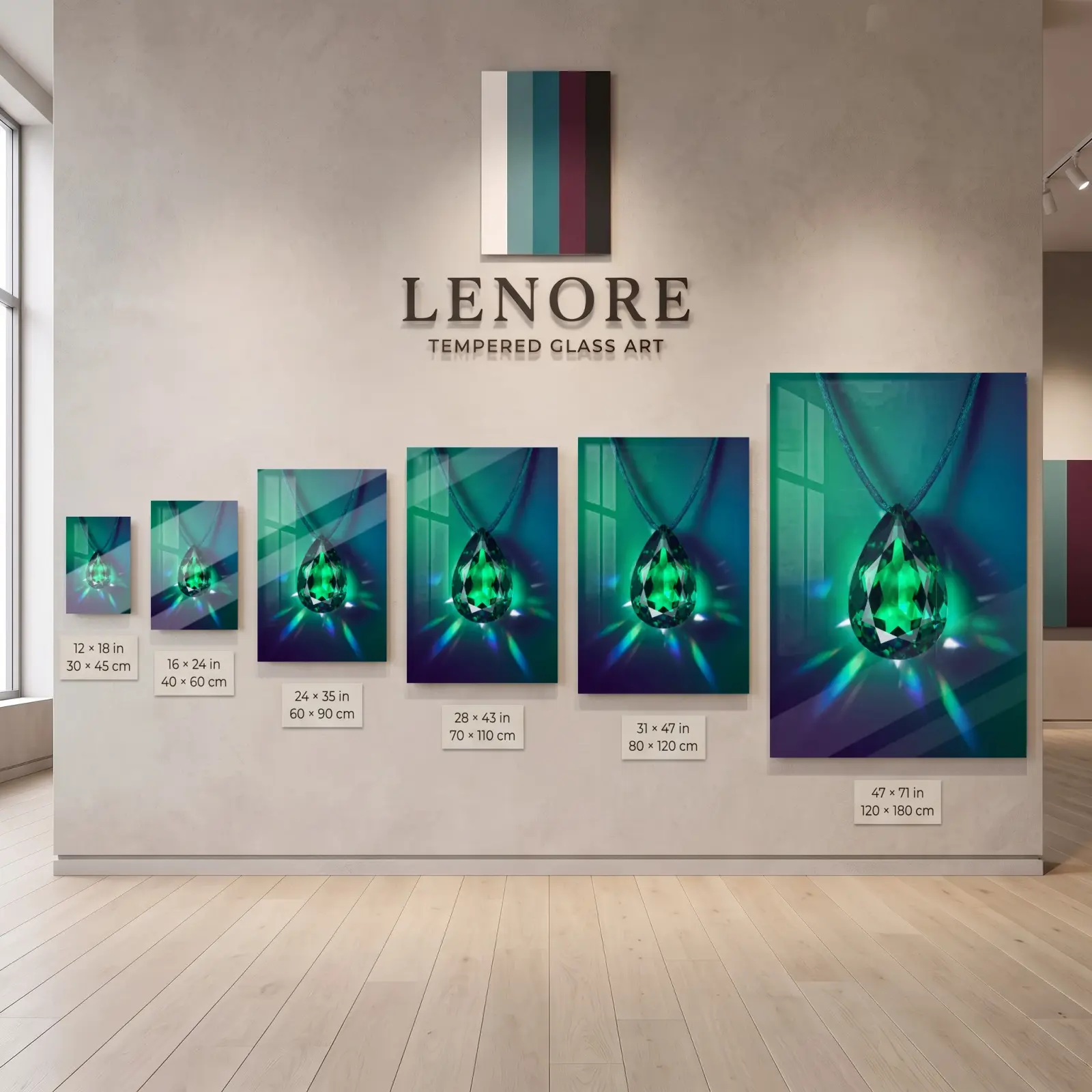 Emerald Gemstone Wall Art Green Jewel Macro | Glass Wall Art — 8