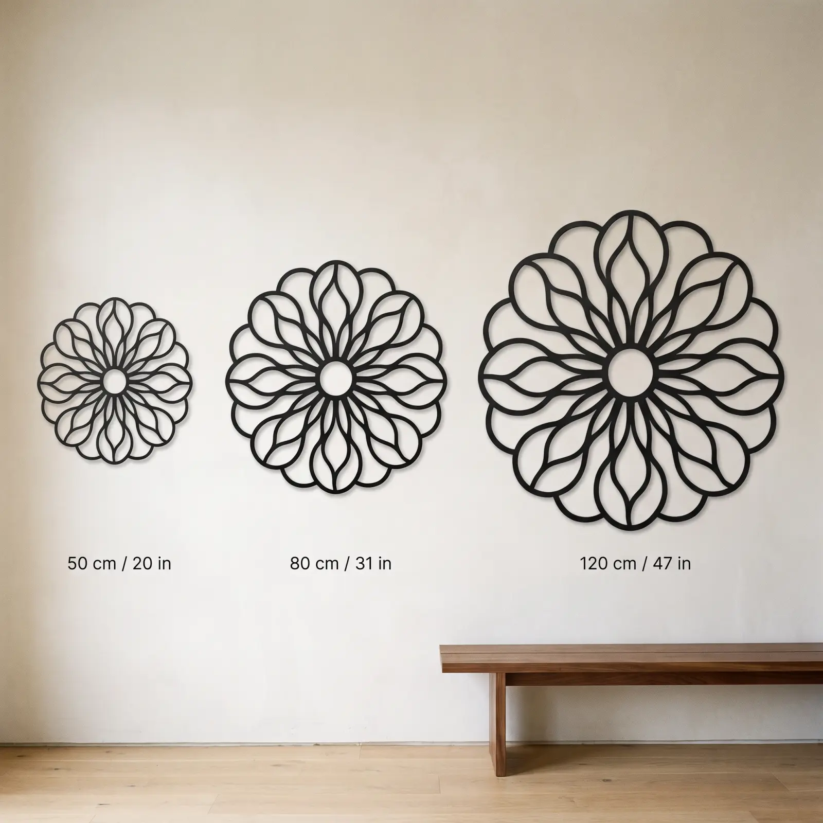 Mandala Metal Flower Wall Art – Petal Rosette, Living Room and Entryway Decor — 10
