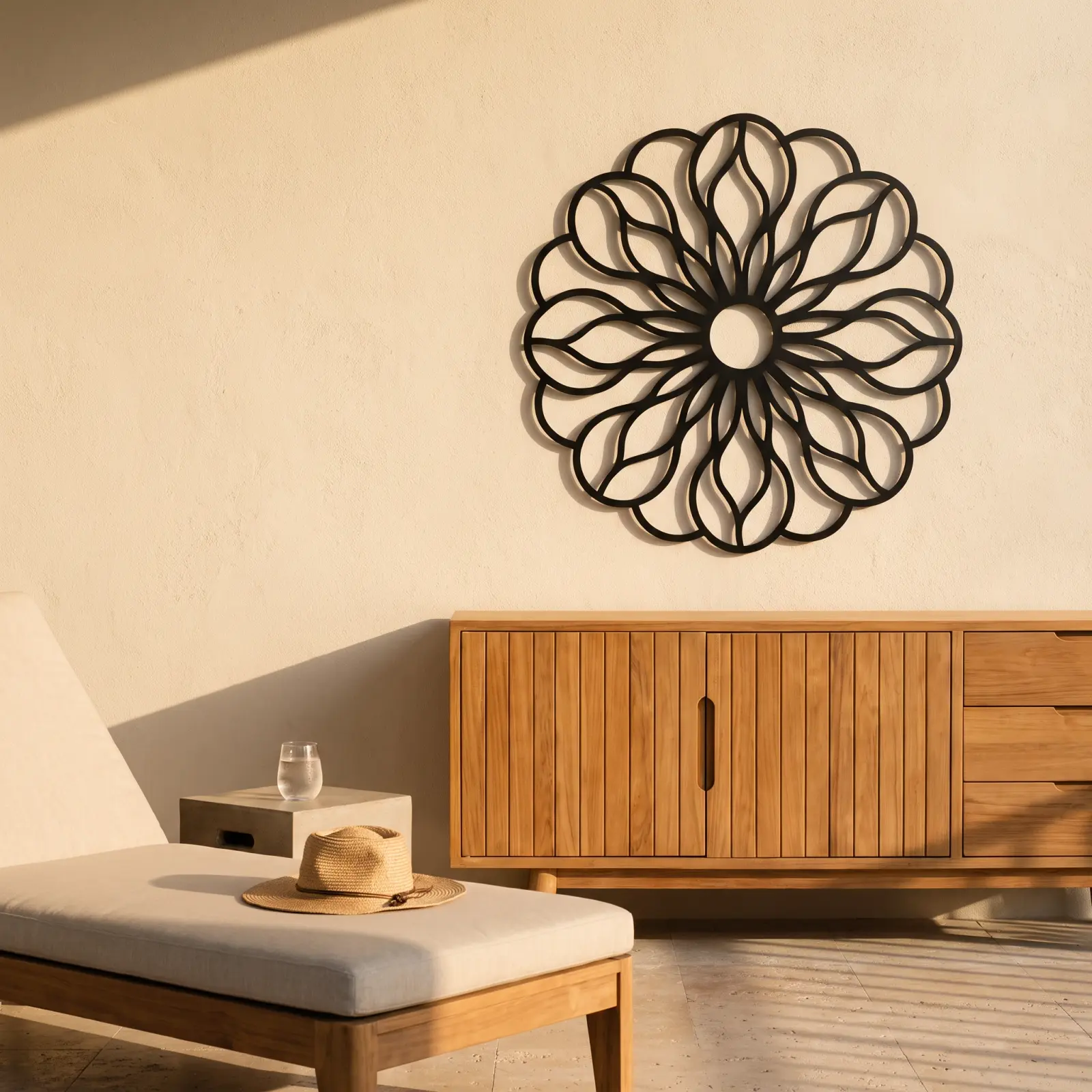 Mandala Metal Flower Wall Art – Petal Rosette, Living Room and Entryway Decor — 4