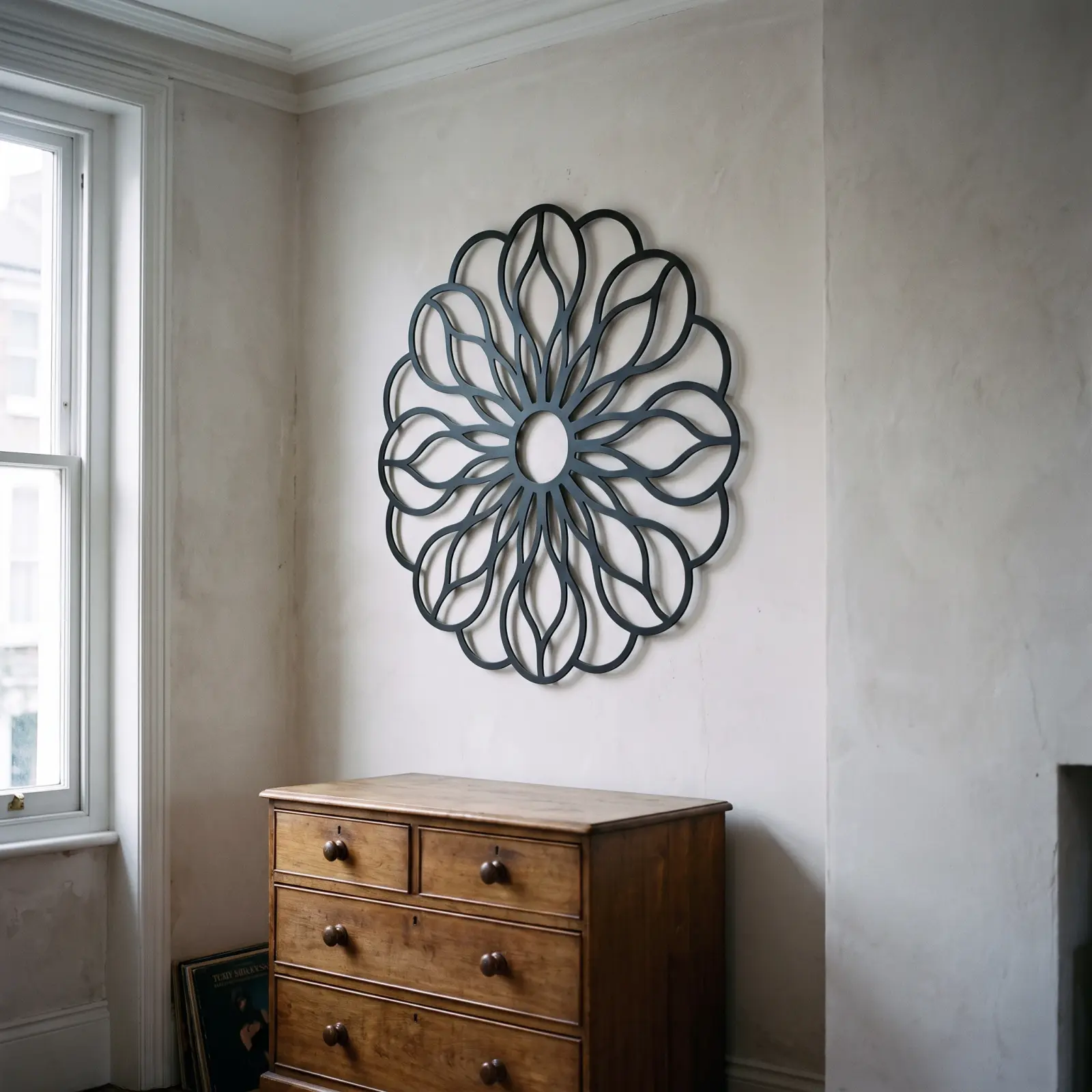 Mandala Metal Flower Wall Art – Petal Rosette, Living Room and Entryway Decor — 8