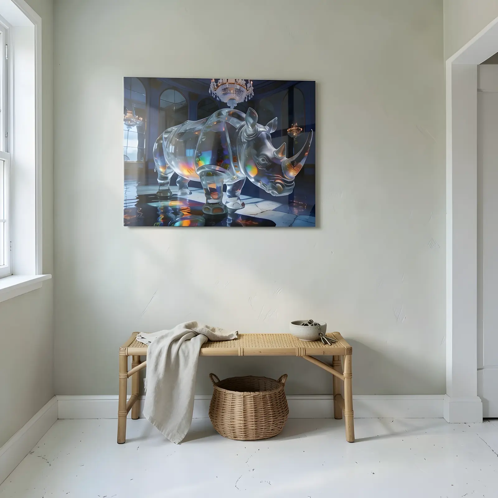 Glass Rhino Wall Art Prismatic Surreal Animal | Glass Wall Art — 6