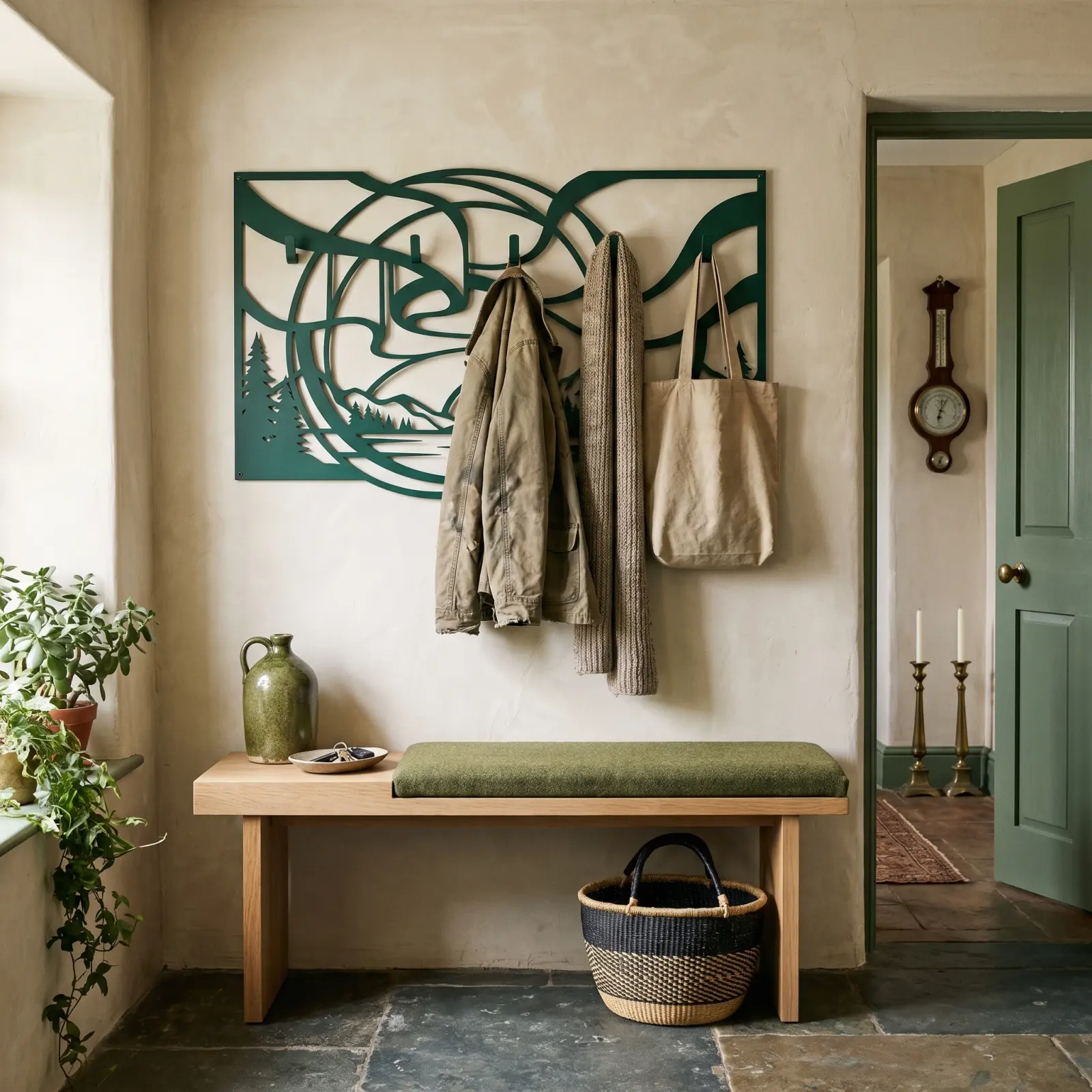 Northern Lights Metal Coat Rack Wall Art – Aurora Drift, Entryway and Mudroom Decor