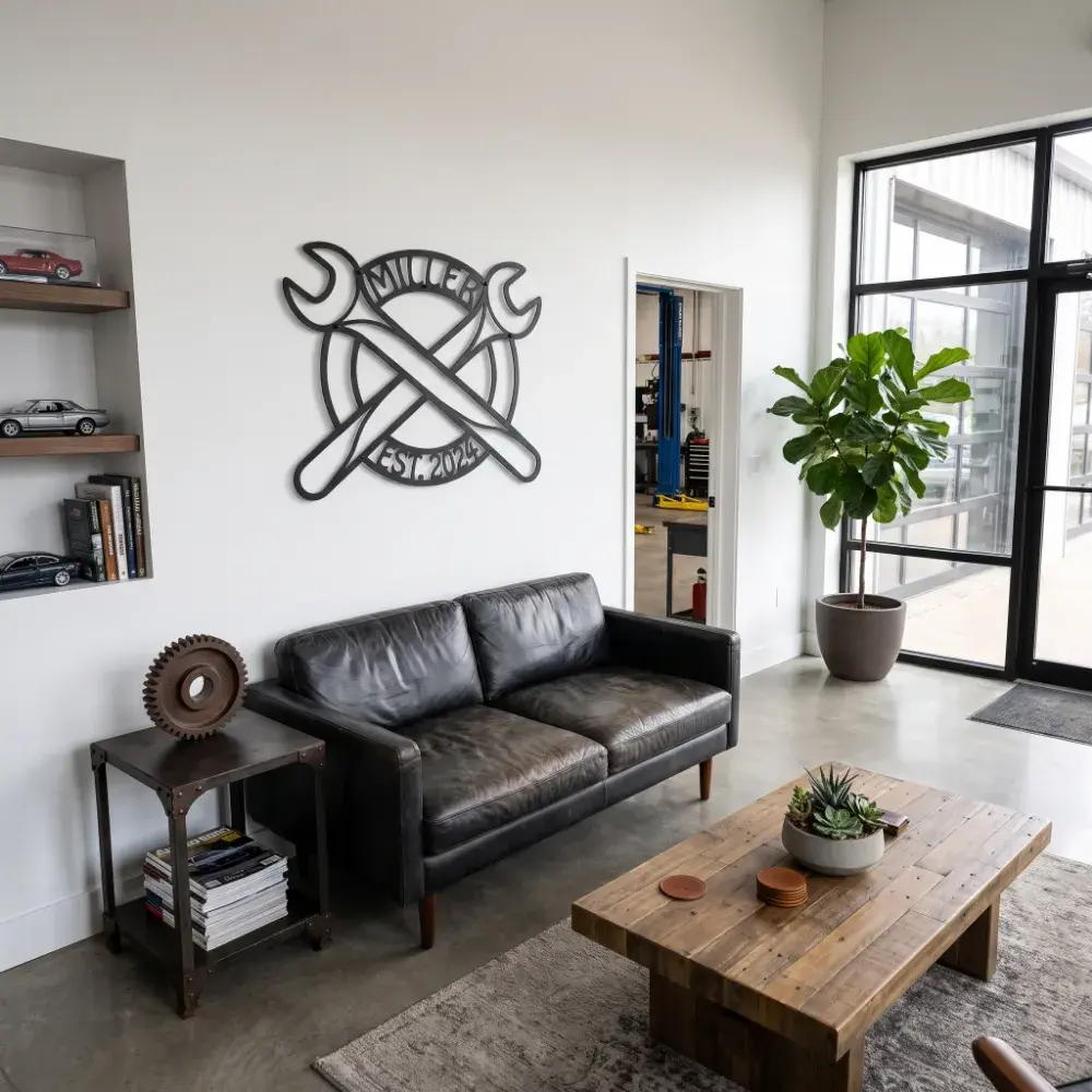 Custom Garage Metal Wall Art – Iron Wrench, Workshop Decor Auto Teacher Gift — 8