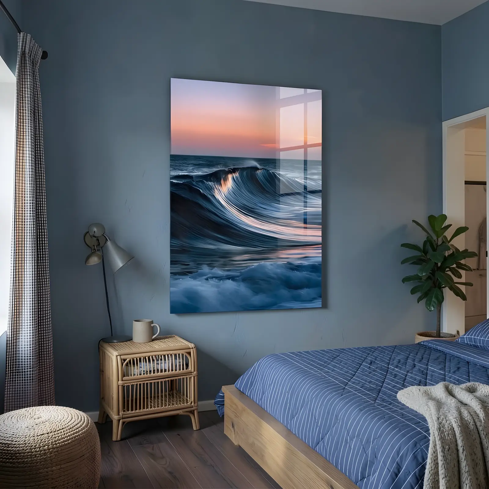 Ocean Wave Glass Wall Art Sunset Seascape | Tempered Glass Print — 4