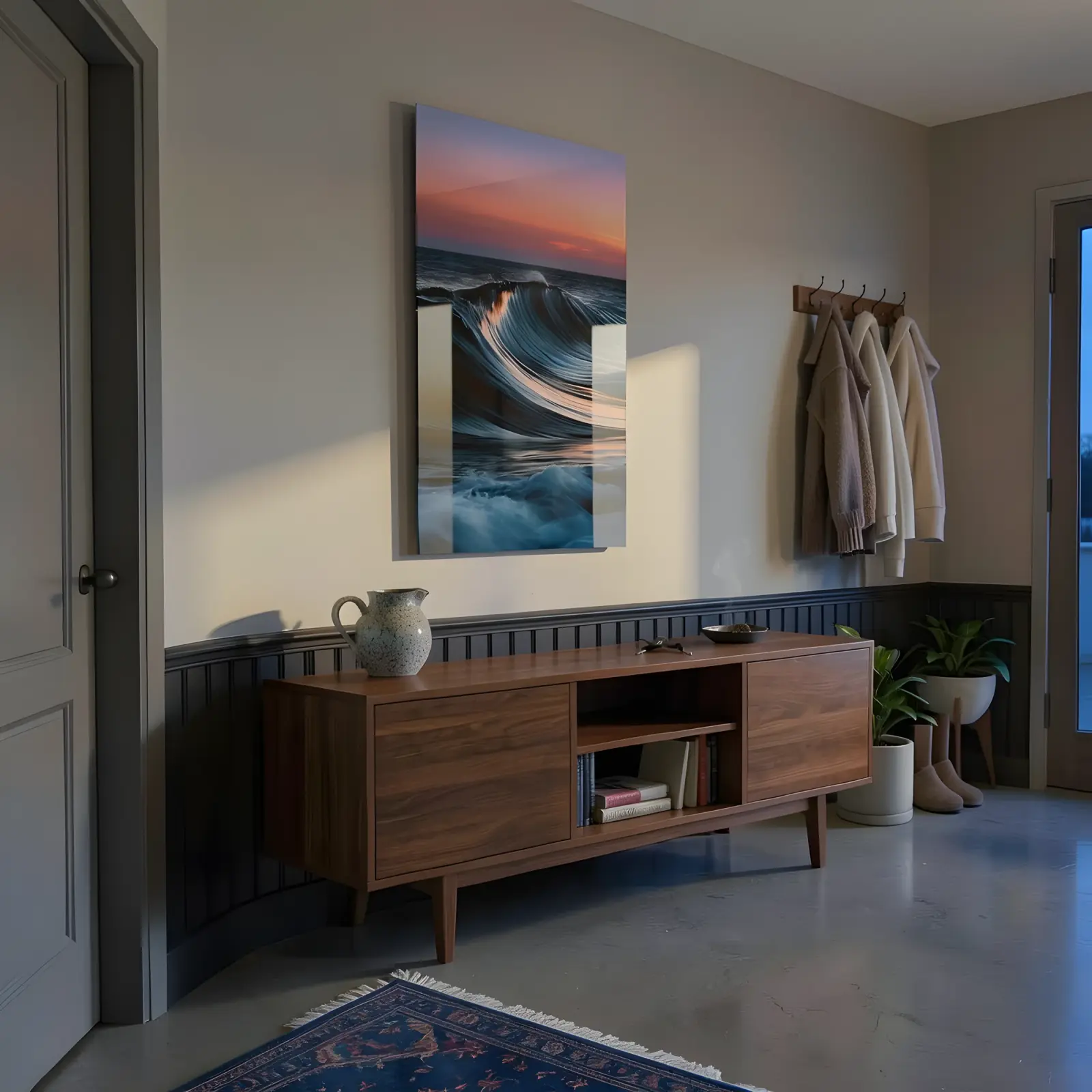 Ocean Wave Glass Wall Art Sunset Seascape | Tempered Glass Print — 7