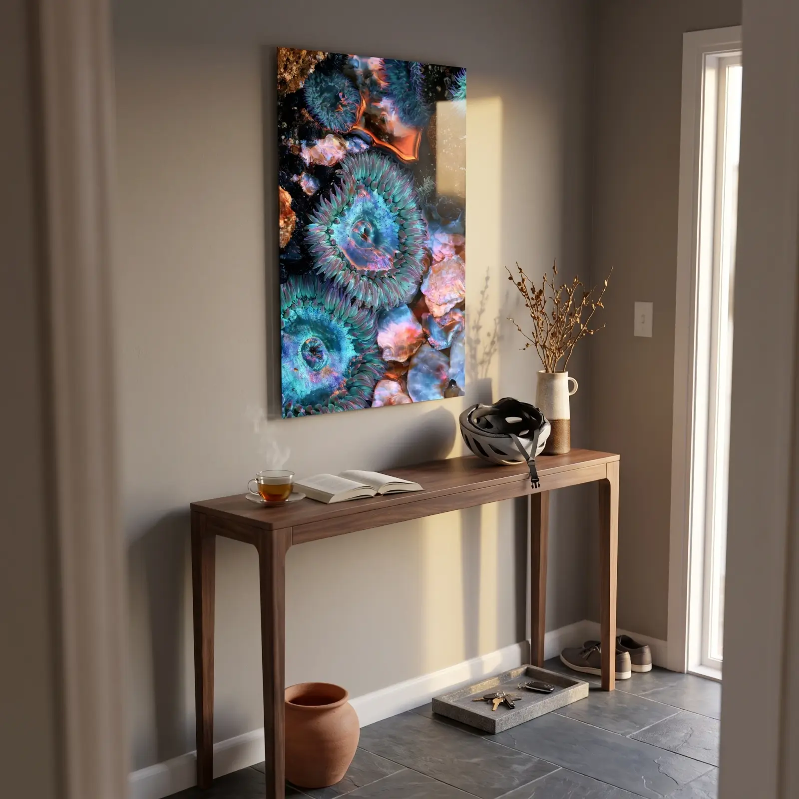 Sea Anemone Tide Pool Macro Ocean Glass Wall Art — 2