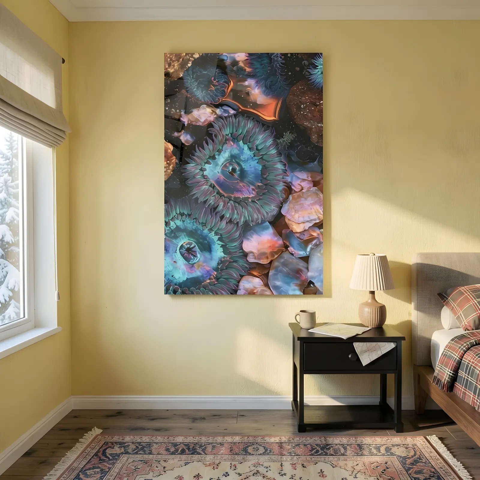 Sea Anemone Tide Pool Macro Ocean Glass Wall Art — 4