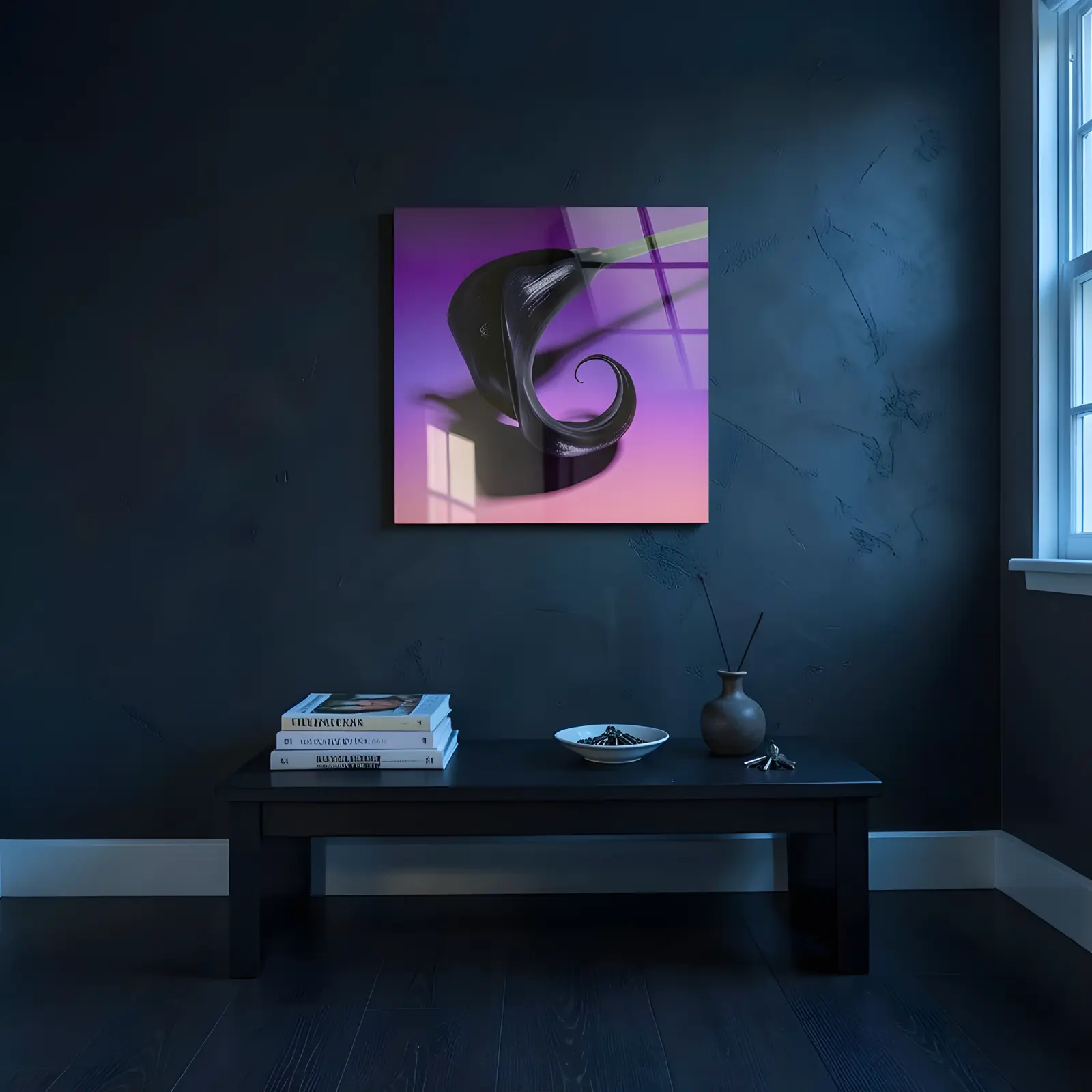 Black Calla Lily Wall Art Dark Floral Purple Bloom | Glass Wall Art — 4