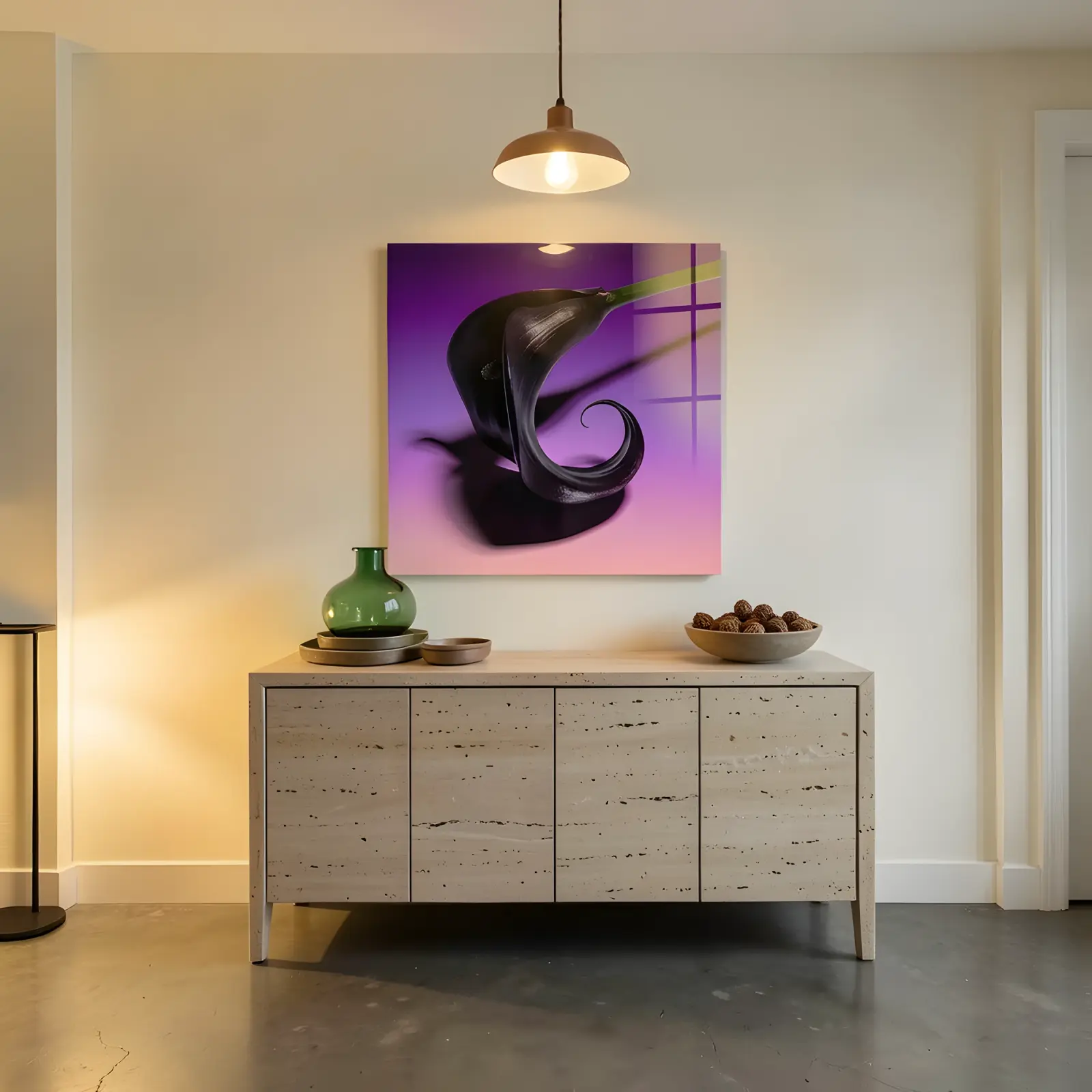 Black Calla Lily Wall Art Dark Floral Purple Bloom | Glass Wall Art — 6