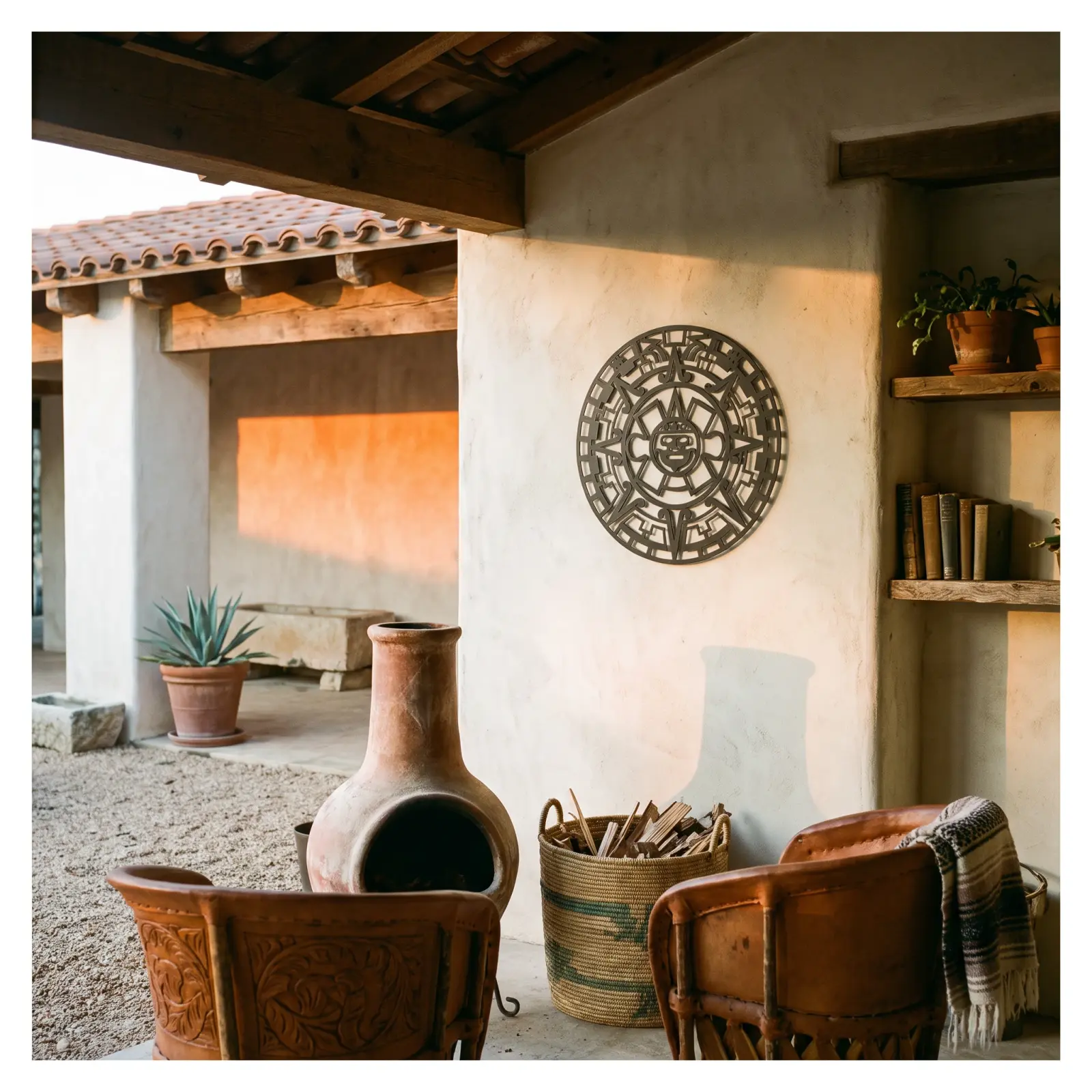 Aztec Sun Stone Metal Wall Art – Solar Codex, Living Room Heritage Decor — 6