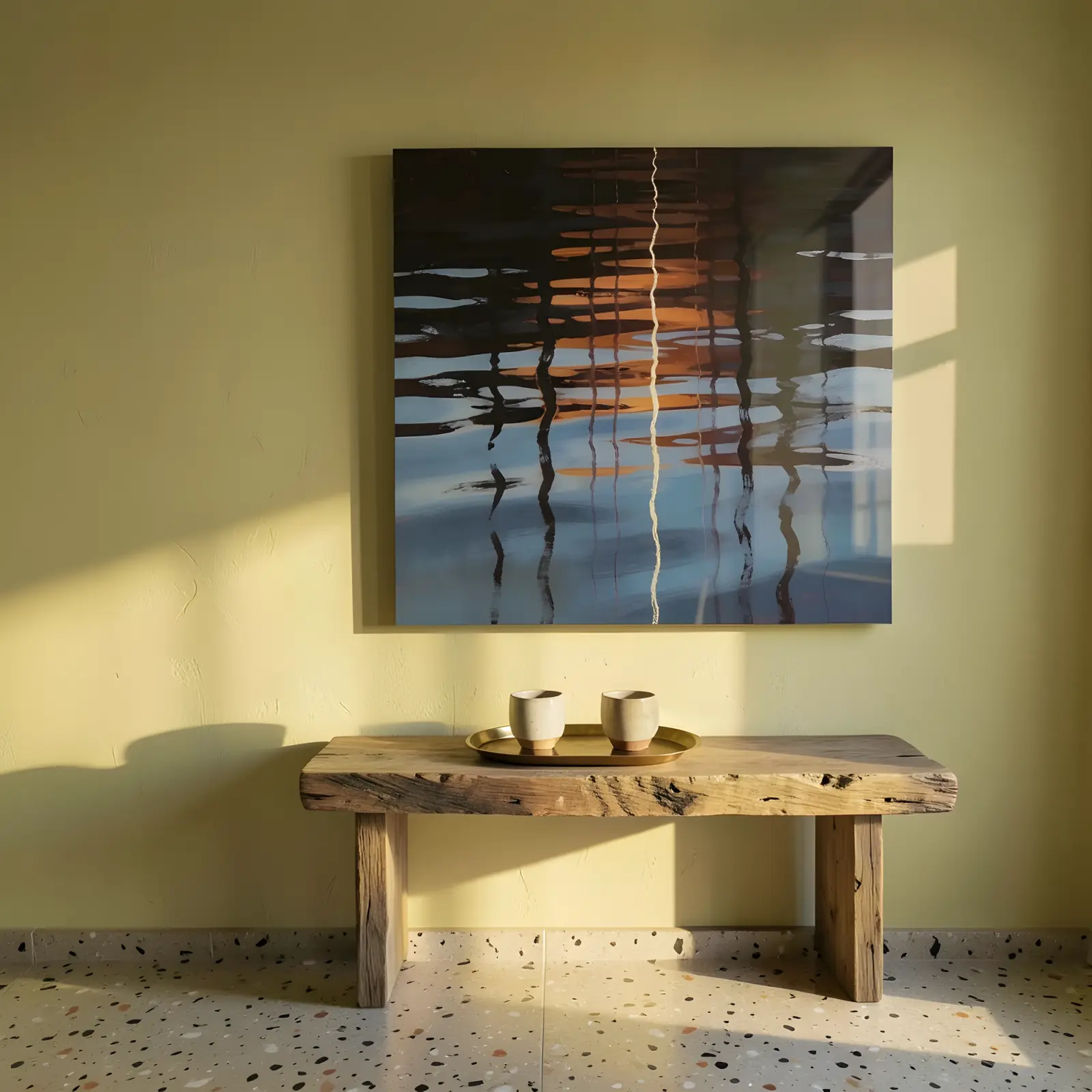 Harbor Reflection Abstract Water Ripple Art | Glass Wall Art — 7