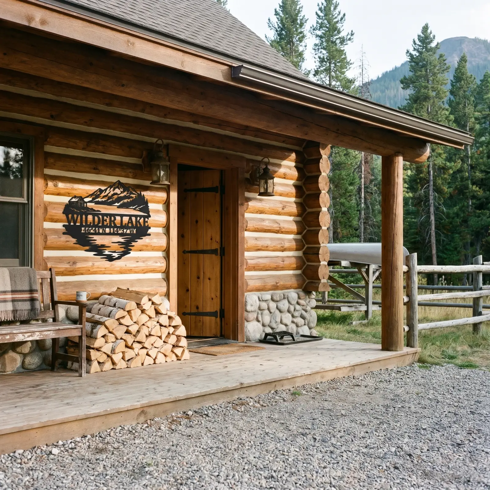 Lake House Metal Wall Art Cabin Mountain Sign – Still Water, Front Porch Decor — 2