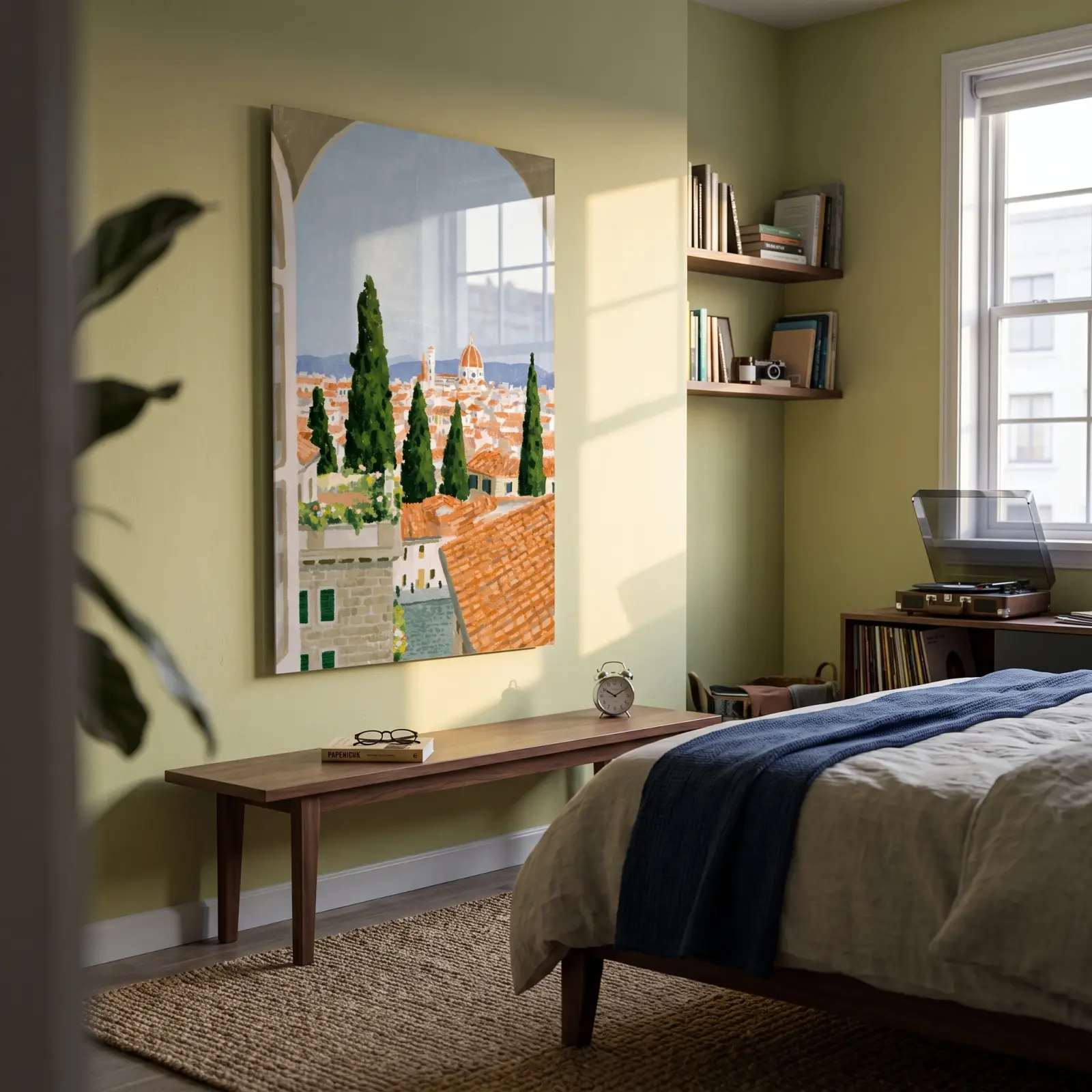 Tuscan Window View Italian Breakfast Scene | Glass Wall Art — 2