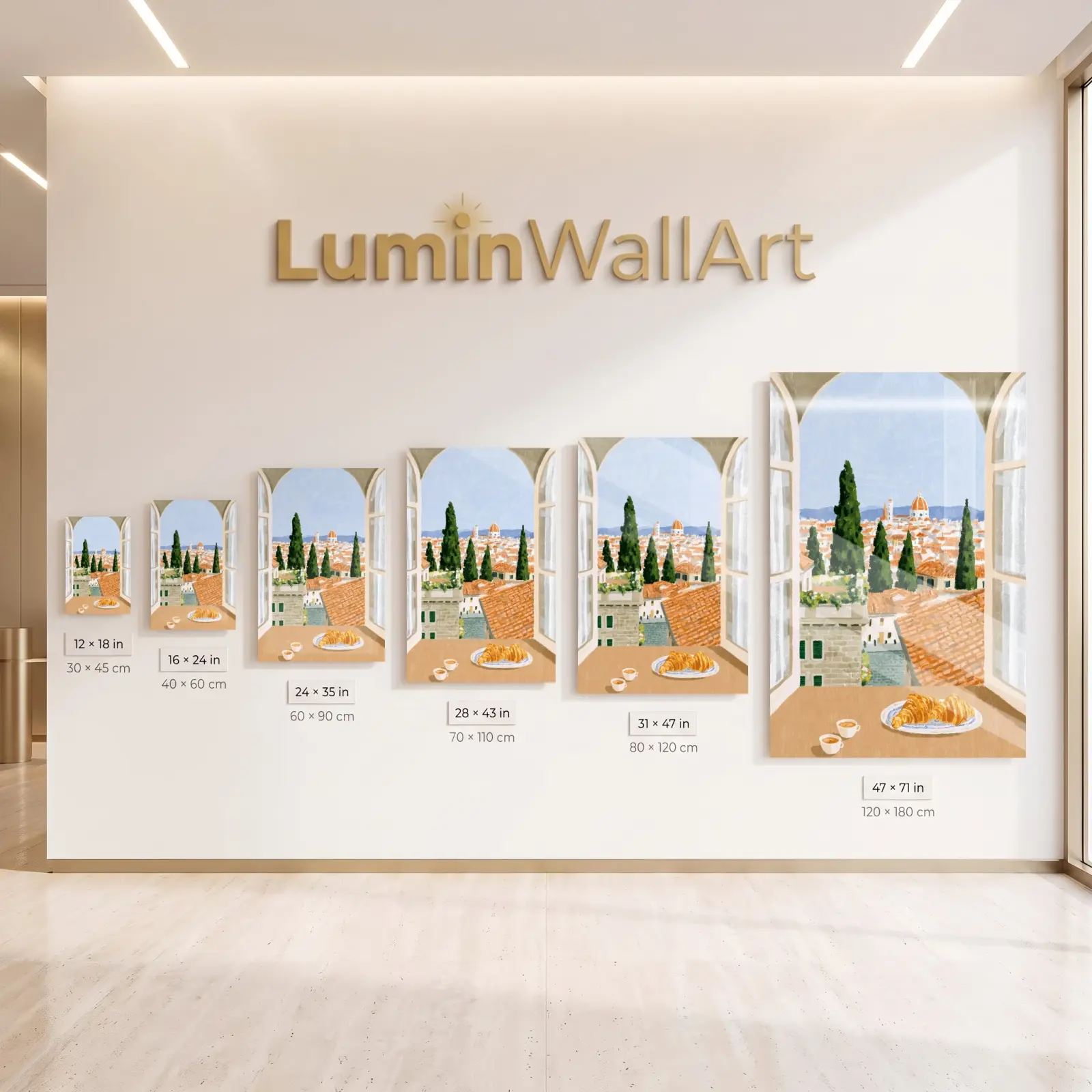 Tuscan Window View Italian Breakfast Scene | Glass Wall Art — 8