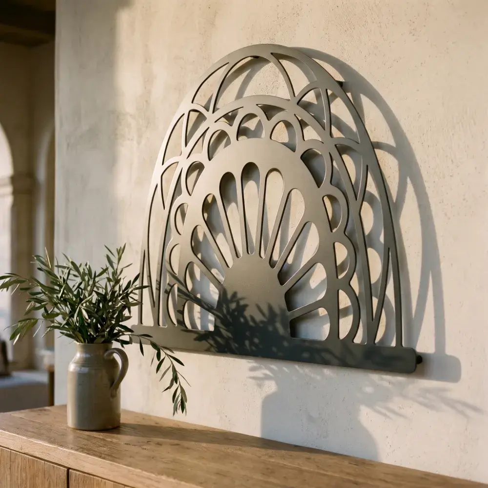 Arch Cathedral Metal Wall Art – Vaulted Reverie, Modern Entryway Living Room Decor
