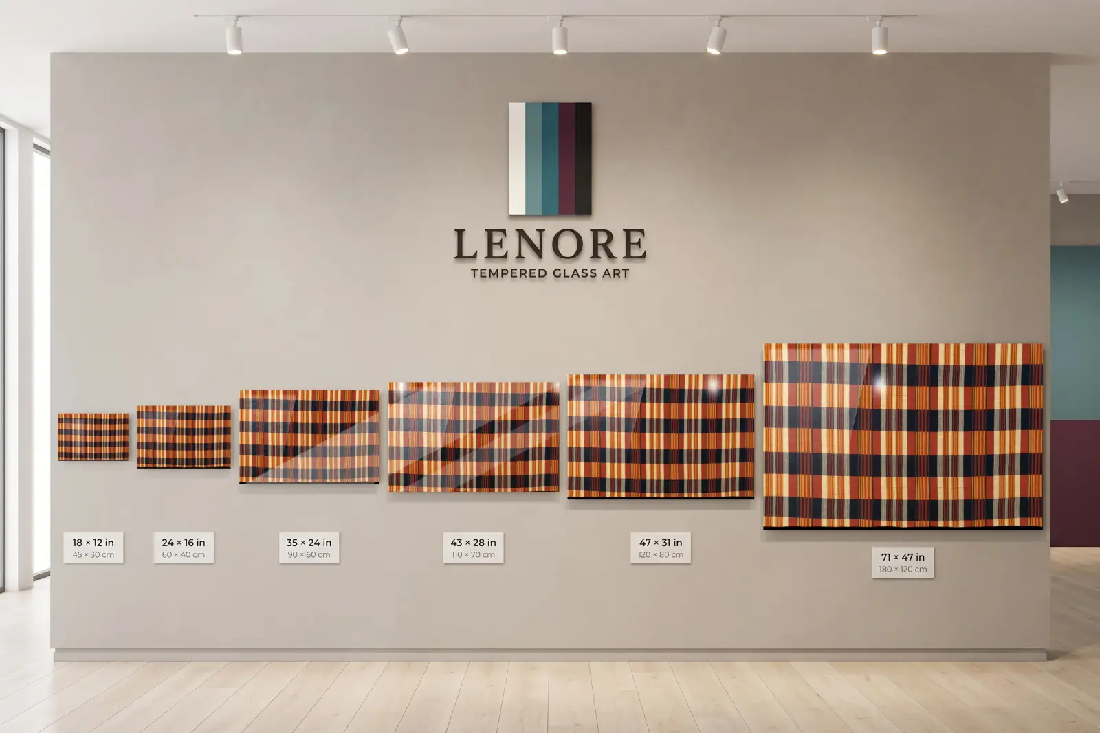 Woven Plaid Textile Pattern African Weave | Glass Wall Art — 5
