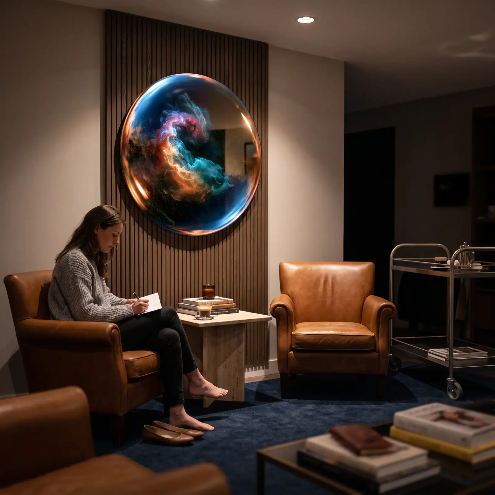 Nebula Glass Wall Art Round Cosmic Space Tempered Glass Print — 3