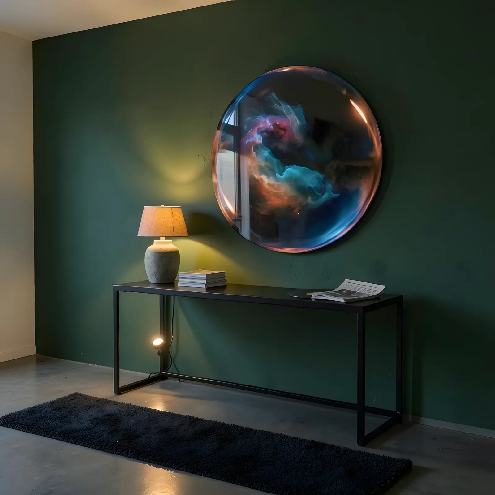Nebula Glass Wall Art Round Cosmic Space Tempered Glass Print — 5