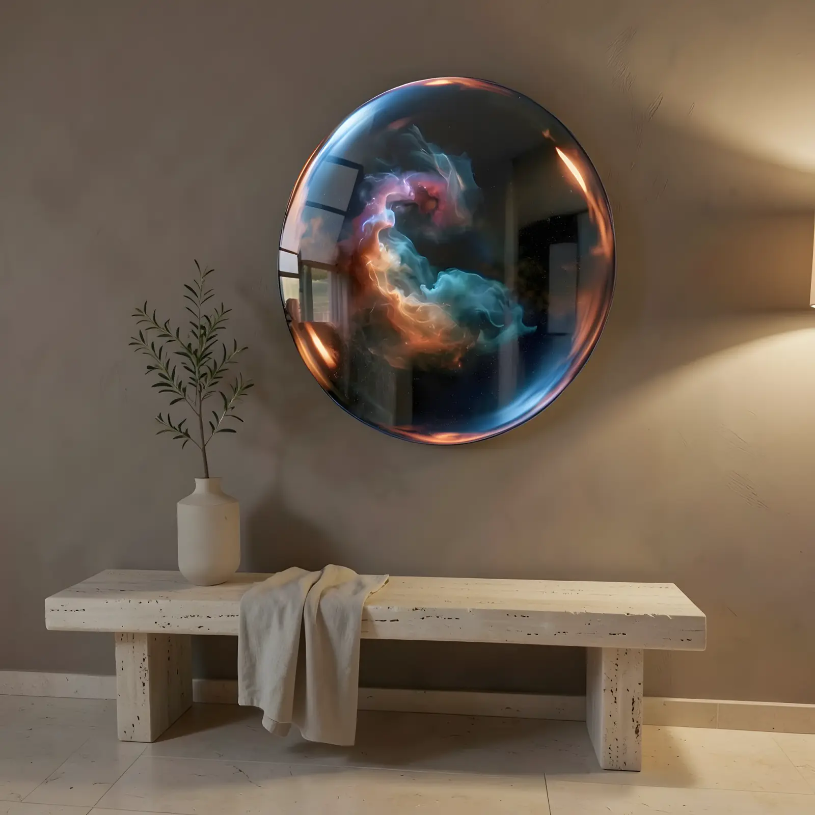 Nebula Glass Wall Art Round Cosmic Space Tempered Glass Print — 7
