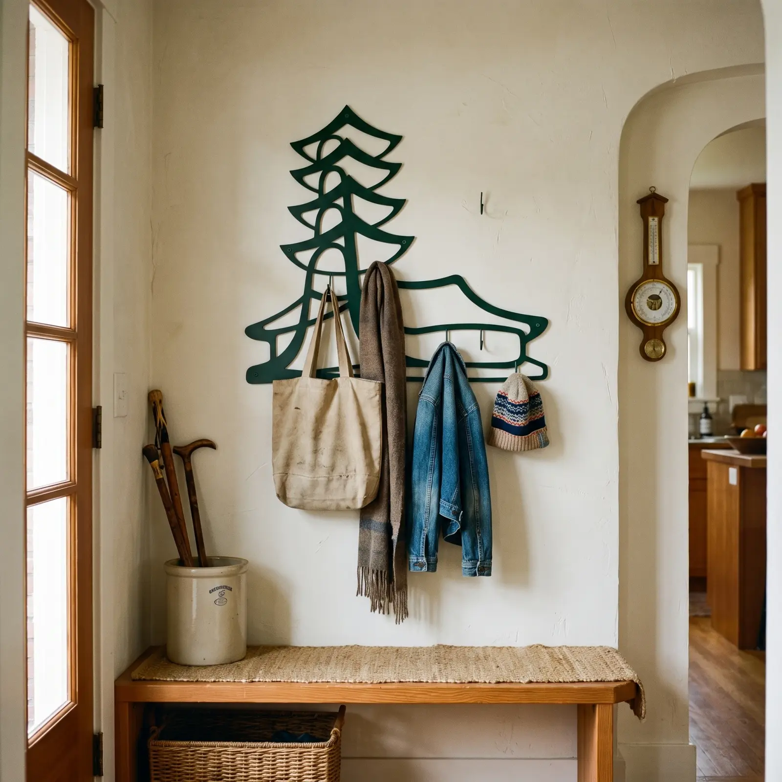 Pine Tree Metal Coat Rack Wall Art – Timber Hush, Entryway and Mudroom Decor