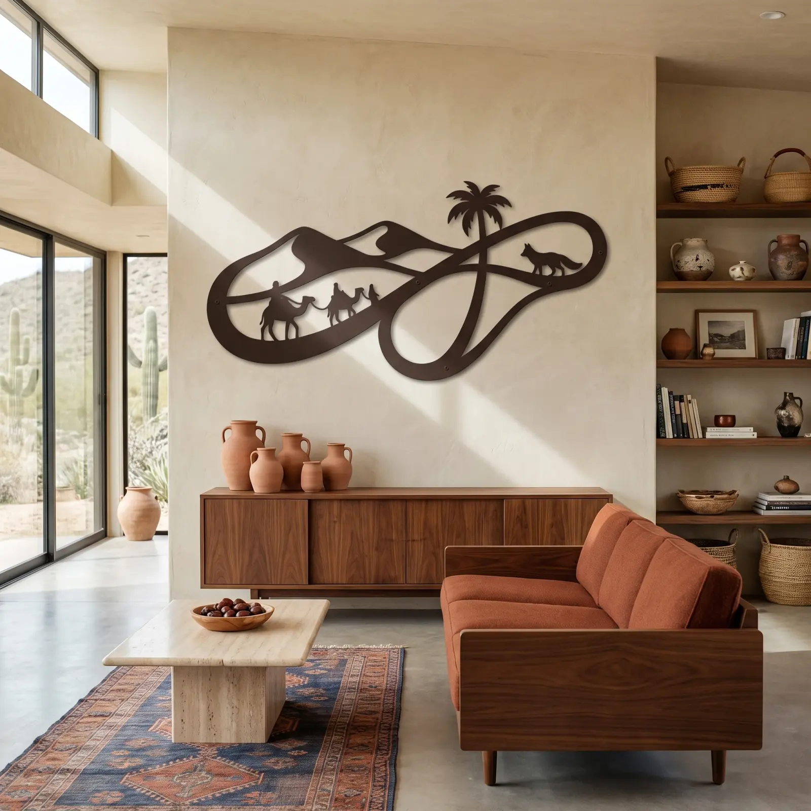 Desert Caravan Camel Metal Wall Art – Nomad Horizon, Dining Room and Living Room Decor