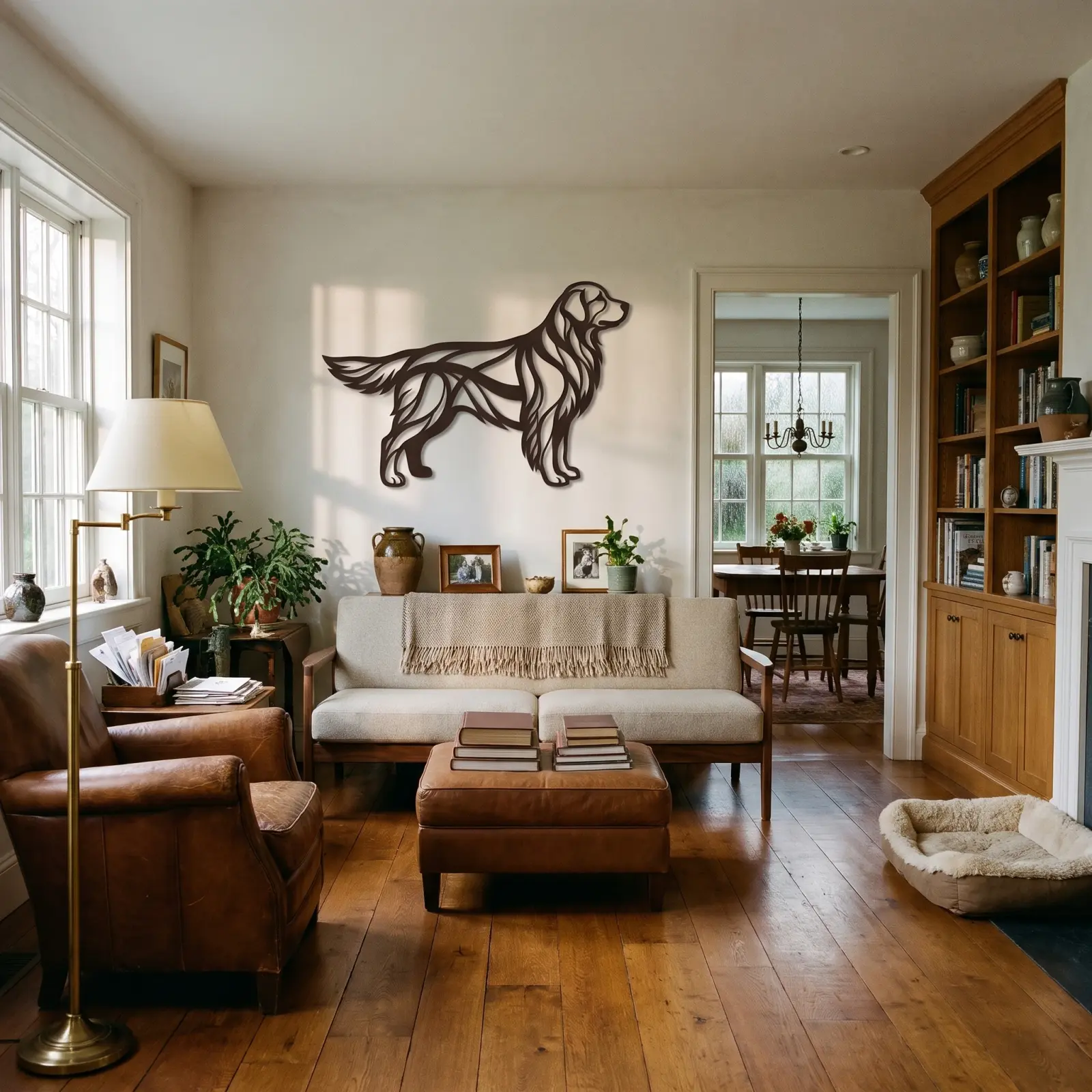Golden Retriever Metal Wall Art Dog Silhouette – Hearth Hound, Living Room Decor