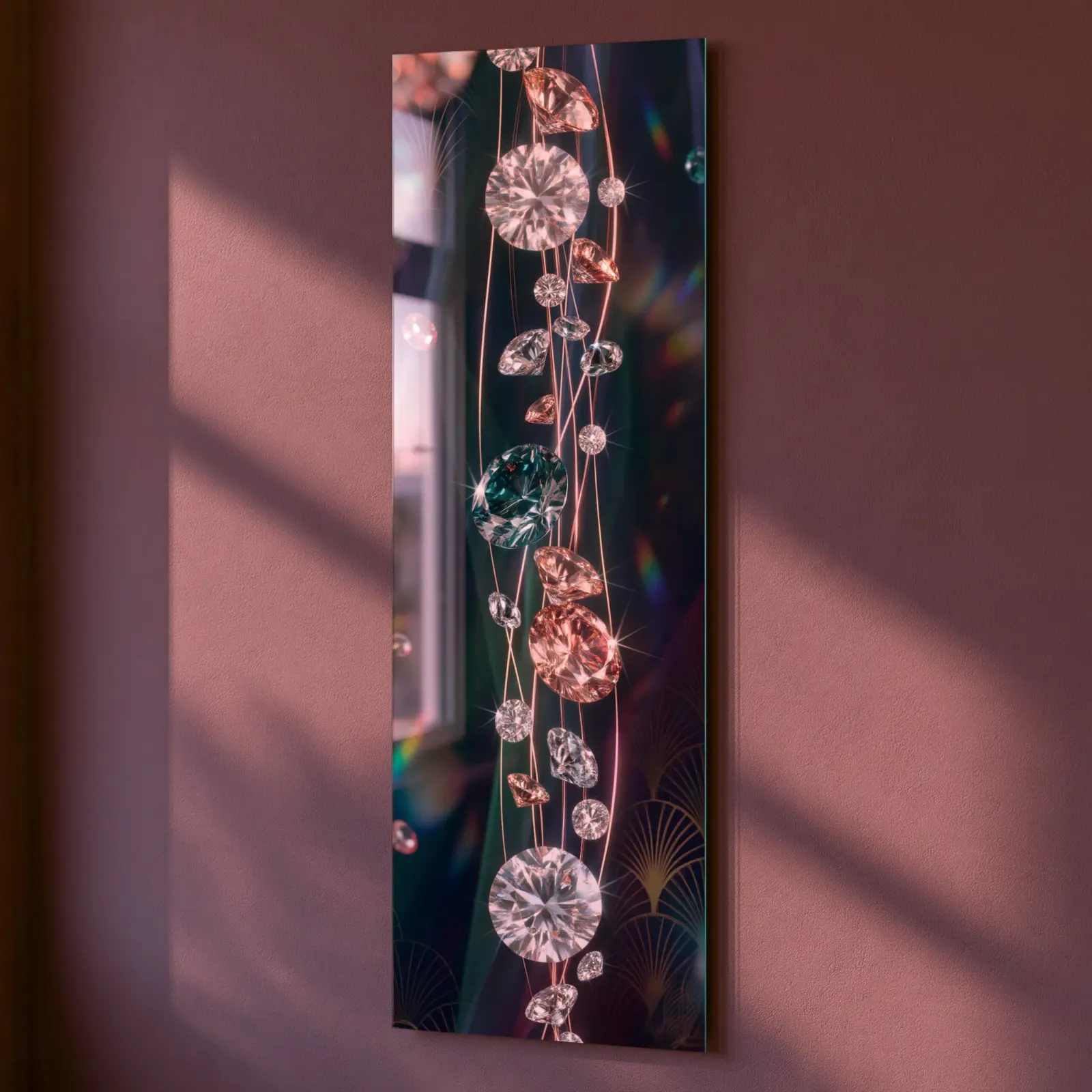 Diamond Gemstone Wall Art Art Deco Glamour | Glass Wall Art