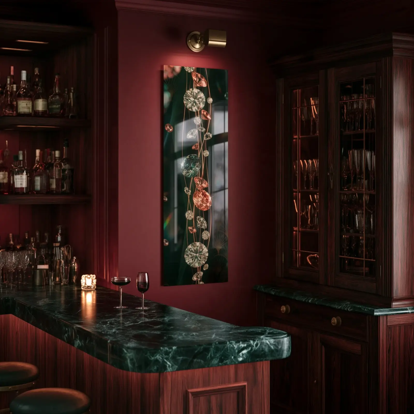 Diamond Gemstone Wall Art Art Deco Glamour | Glass Wall Art — 6