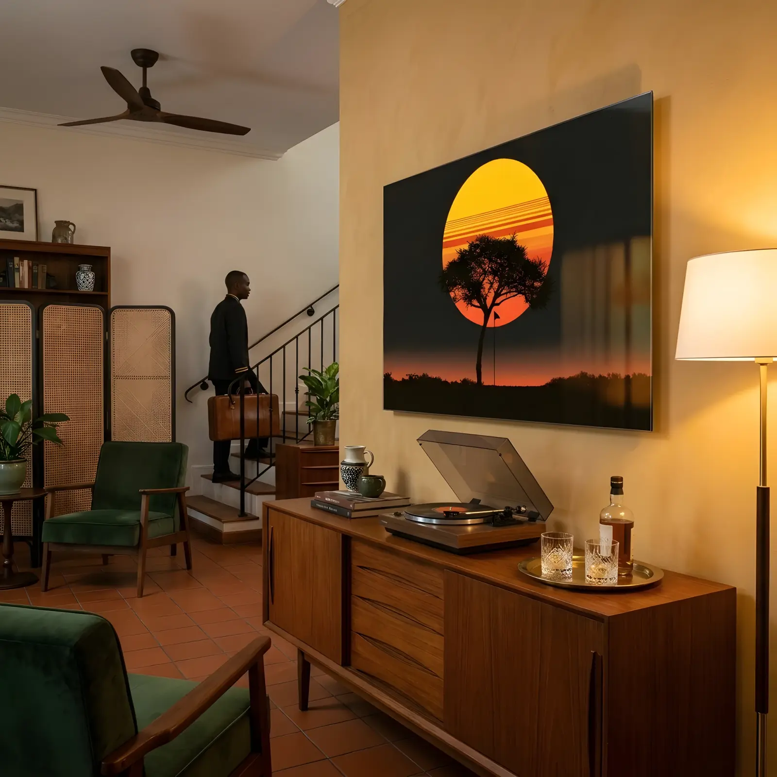 African Sunset Wall Art Acacia Tree Silhouette | Glass Wall Art — 3