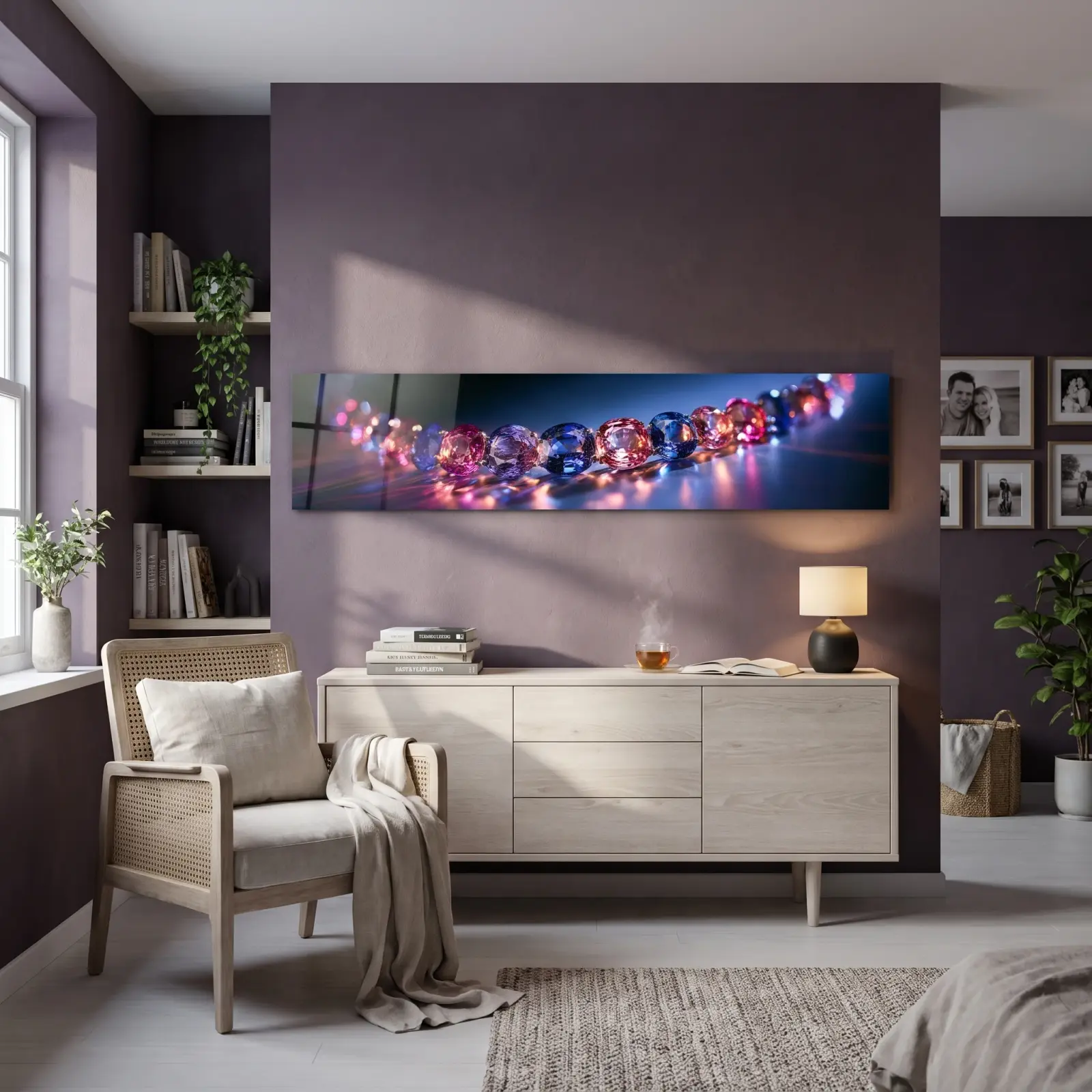 Jewel Tone Gemstone Wide Panoramic Macro | Glass Wall Art — 4