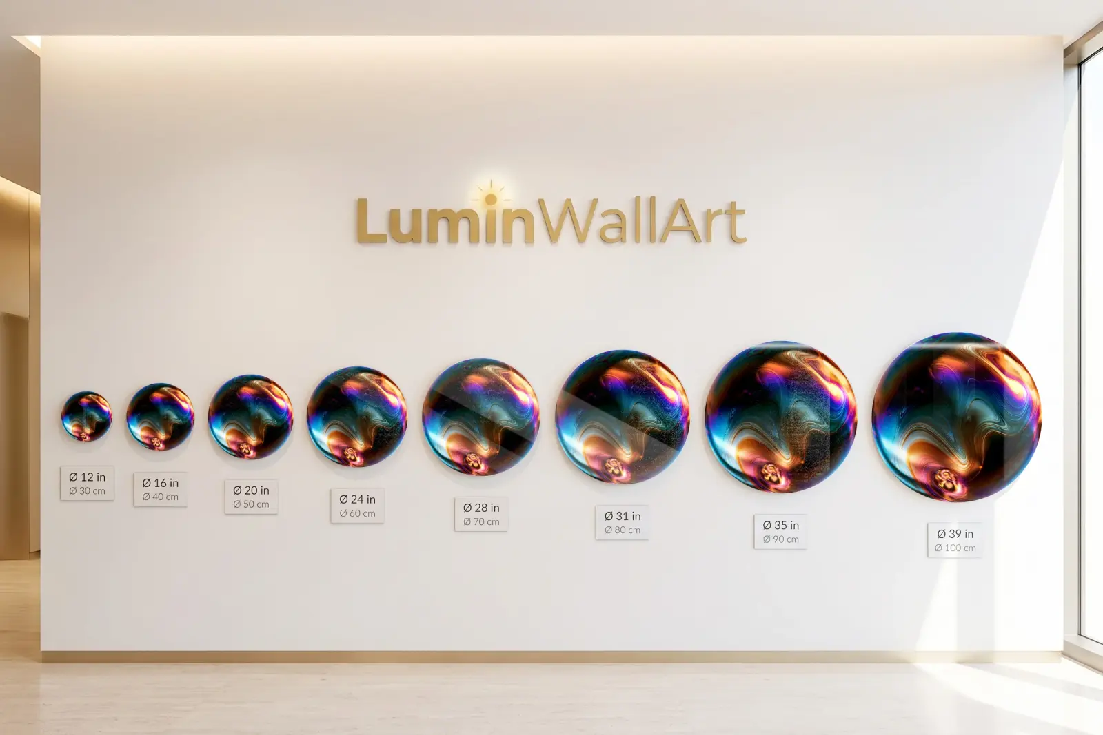 Round Abstract Swirl Glass Wall Art Fluid Marble Circle | Glass Wall Decor — 7