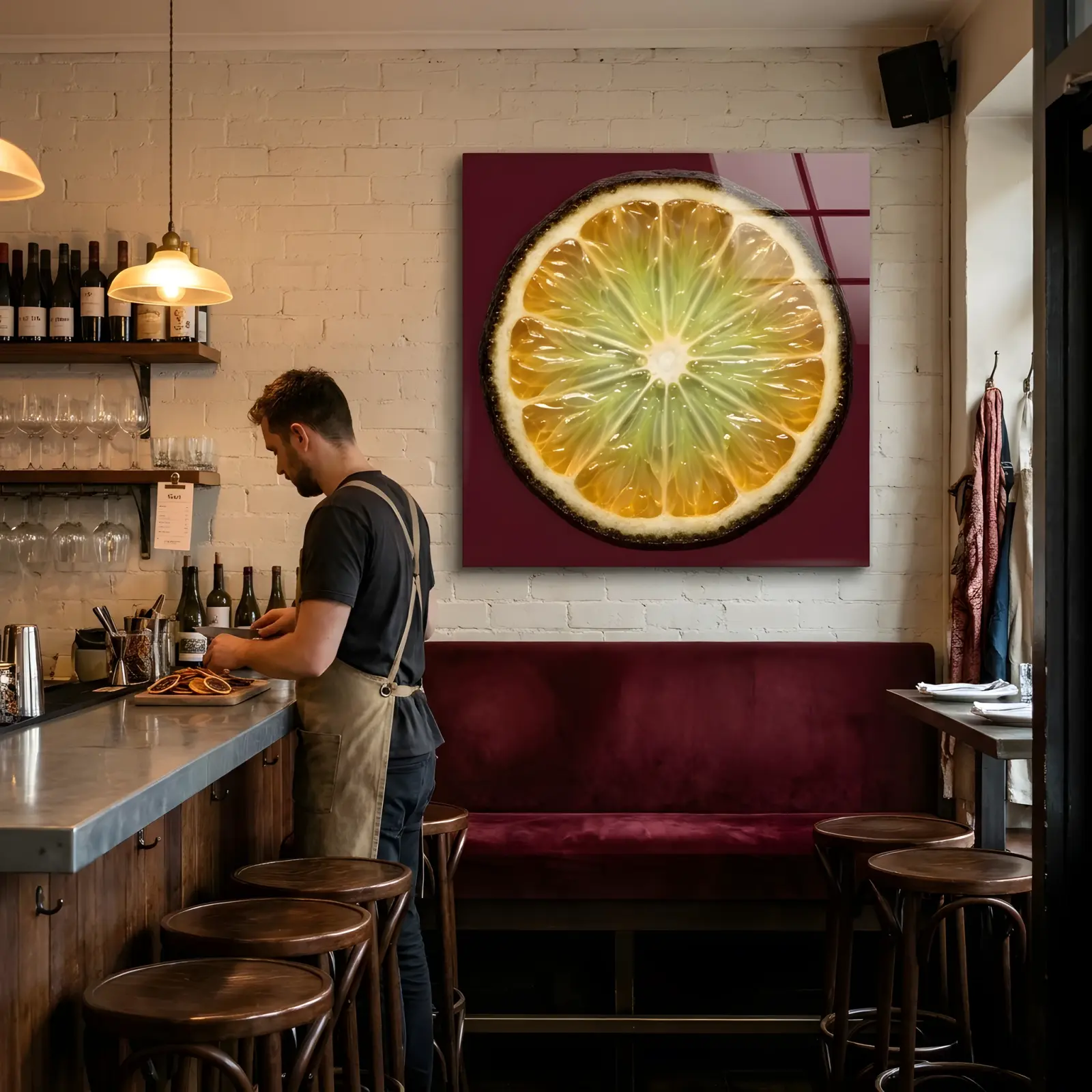 Dried Citrus Slice Botanical Macro Art | Glass Wall Art — 3