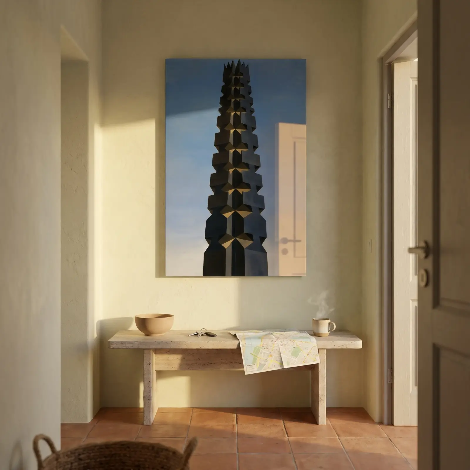 Art Deco Tower Geometric Sky Architecture | Glass Wall Art — 2