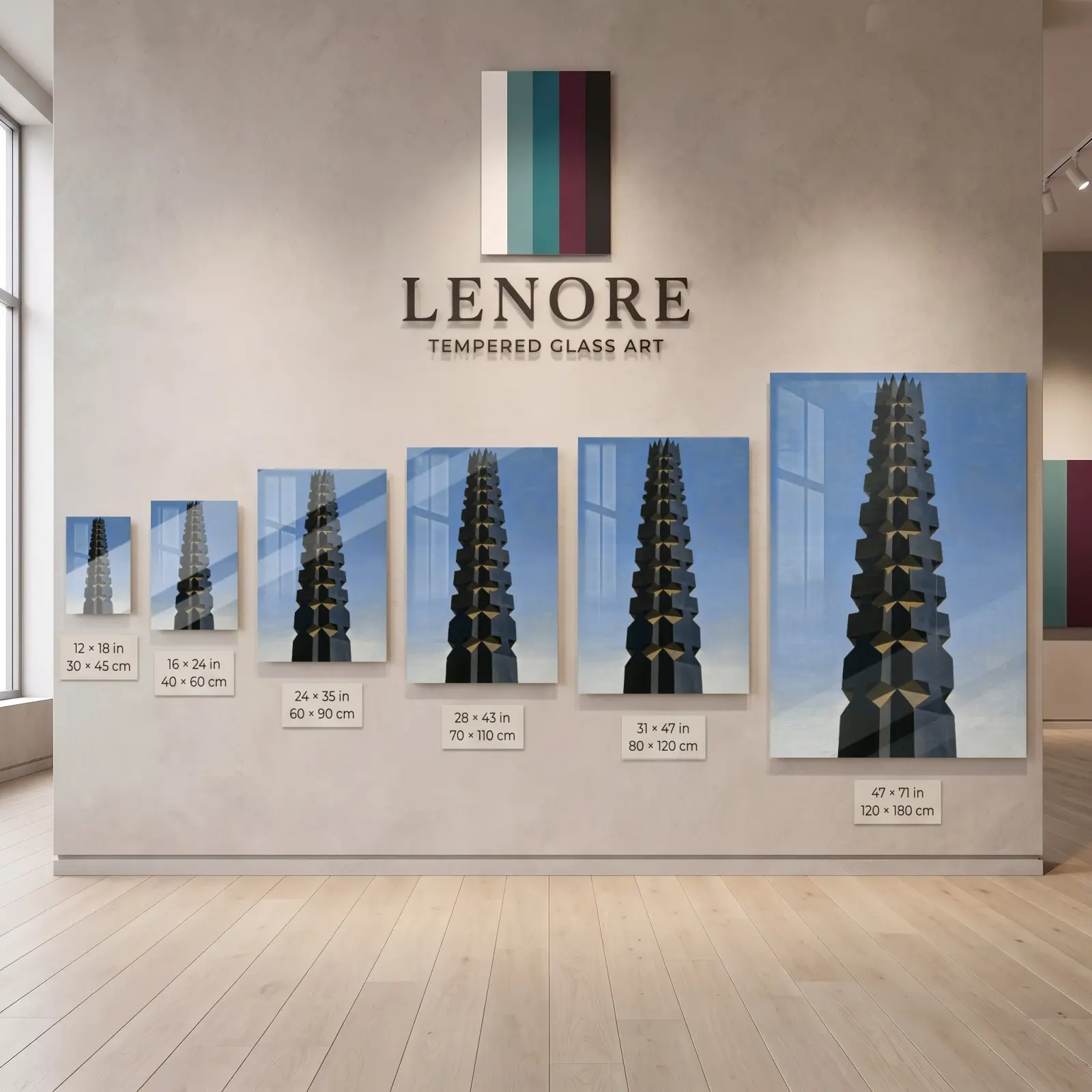 Art Deco Tower Geometric Sky Architecture | Glass Wall Art — 5