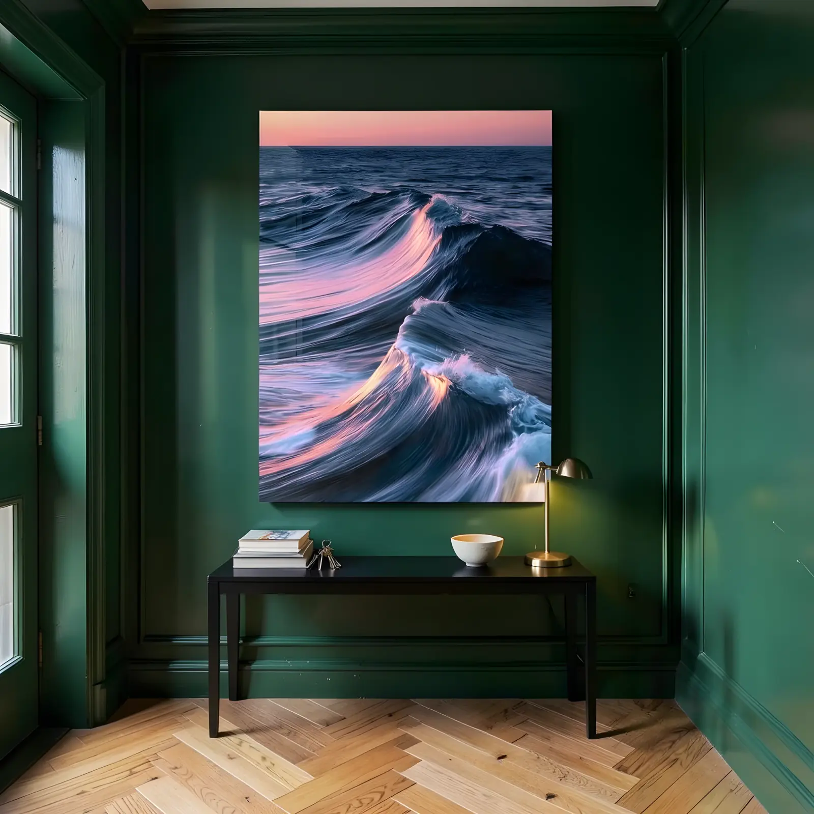 Ocean Wave Glass Wall Art Sunset Seascape | Tempered Glass Print — 4