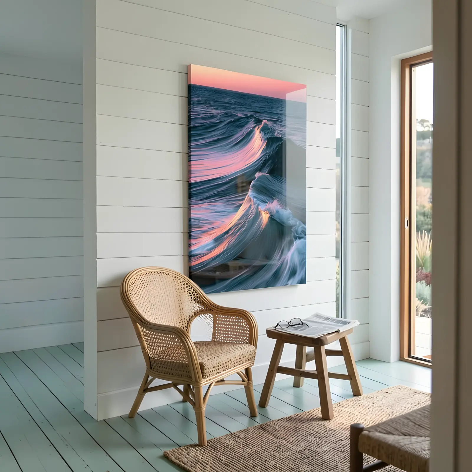 Ocean Wave Glass Wall Art Sunset Seascape | Tempered Glass Print — 6