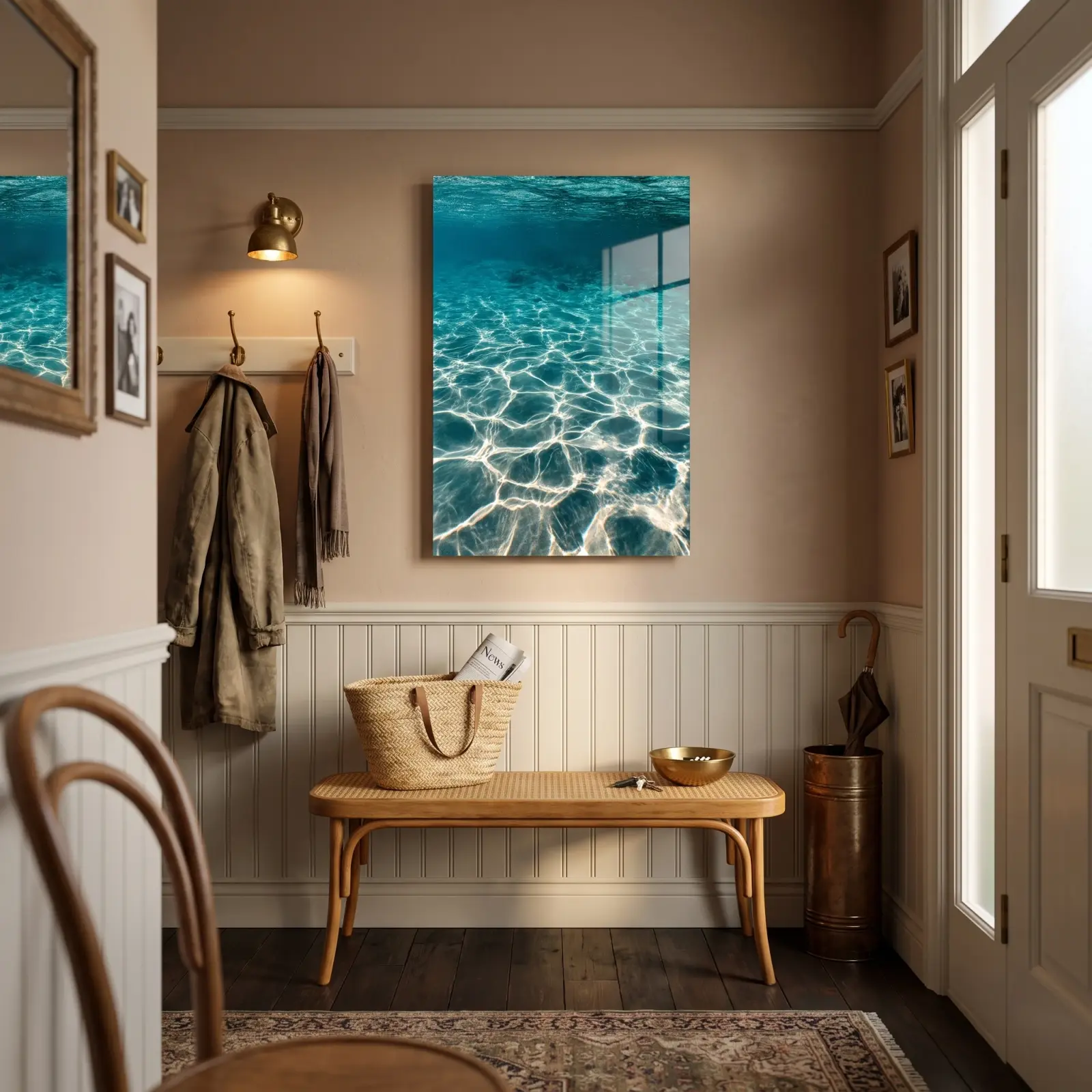 Turquoise Ocean Water Ripples Shallow Sea | Glass Wall Art — 2