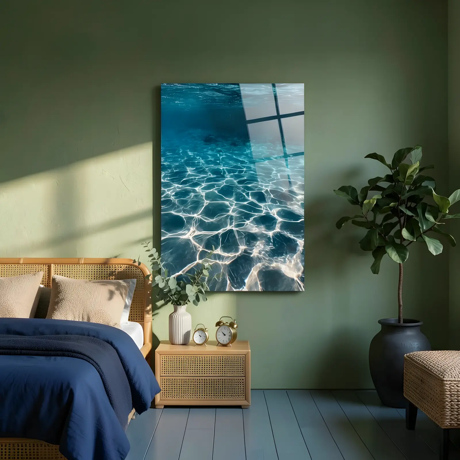 Turquoise Ocean Water Ripples Shallow Sea | Glass Wall Art — 5