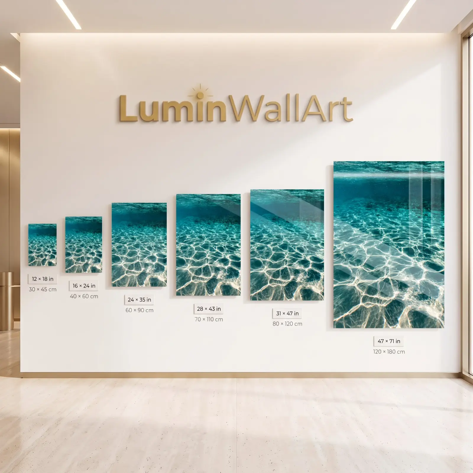 Turquoise Ocean Water Ripples Shallow Sea | Glass Wall Art — 8