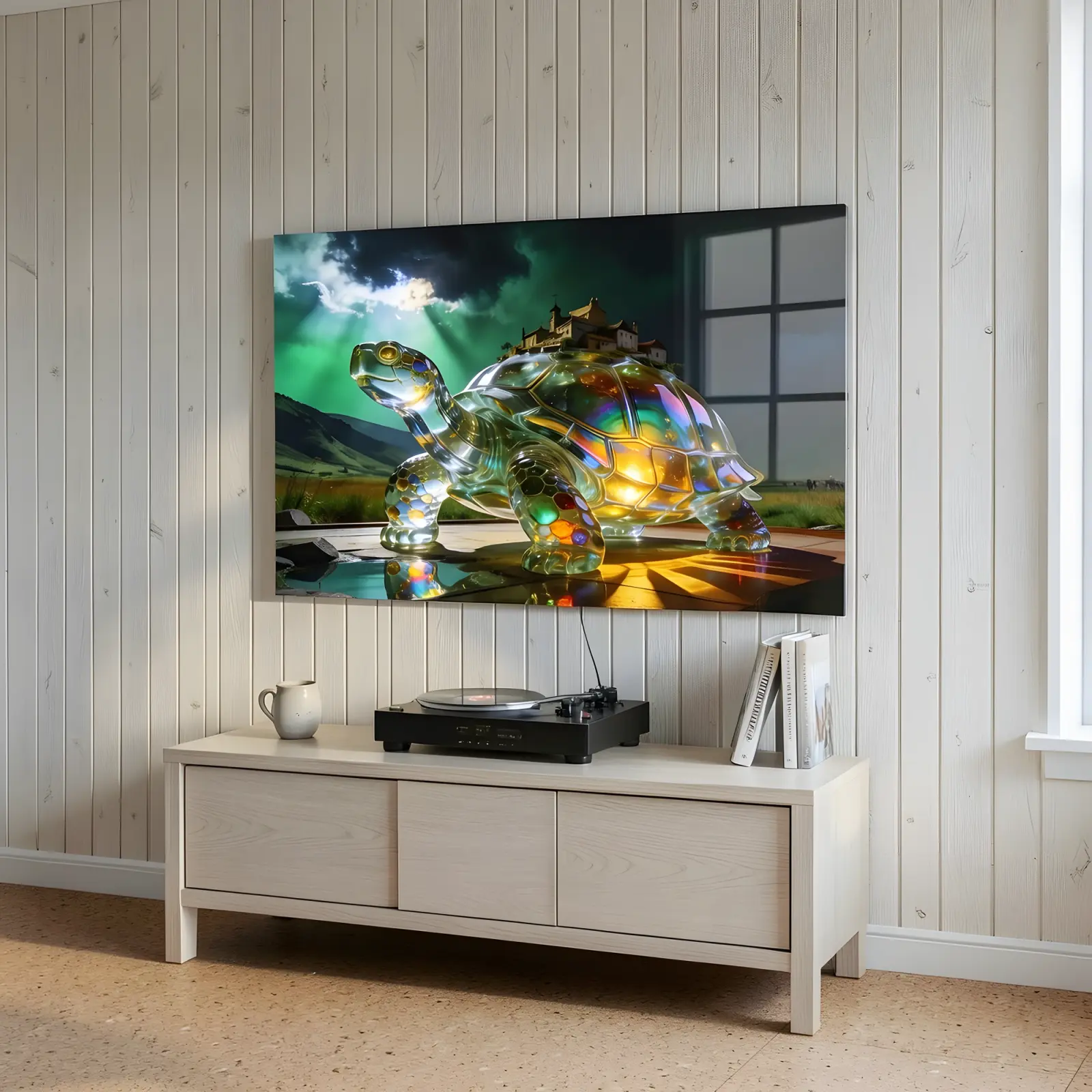 Crystal Turtle Castle Fantasy Landscape | Glass Wall Art — 7