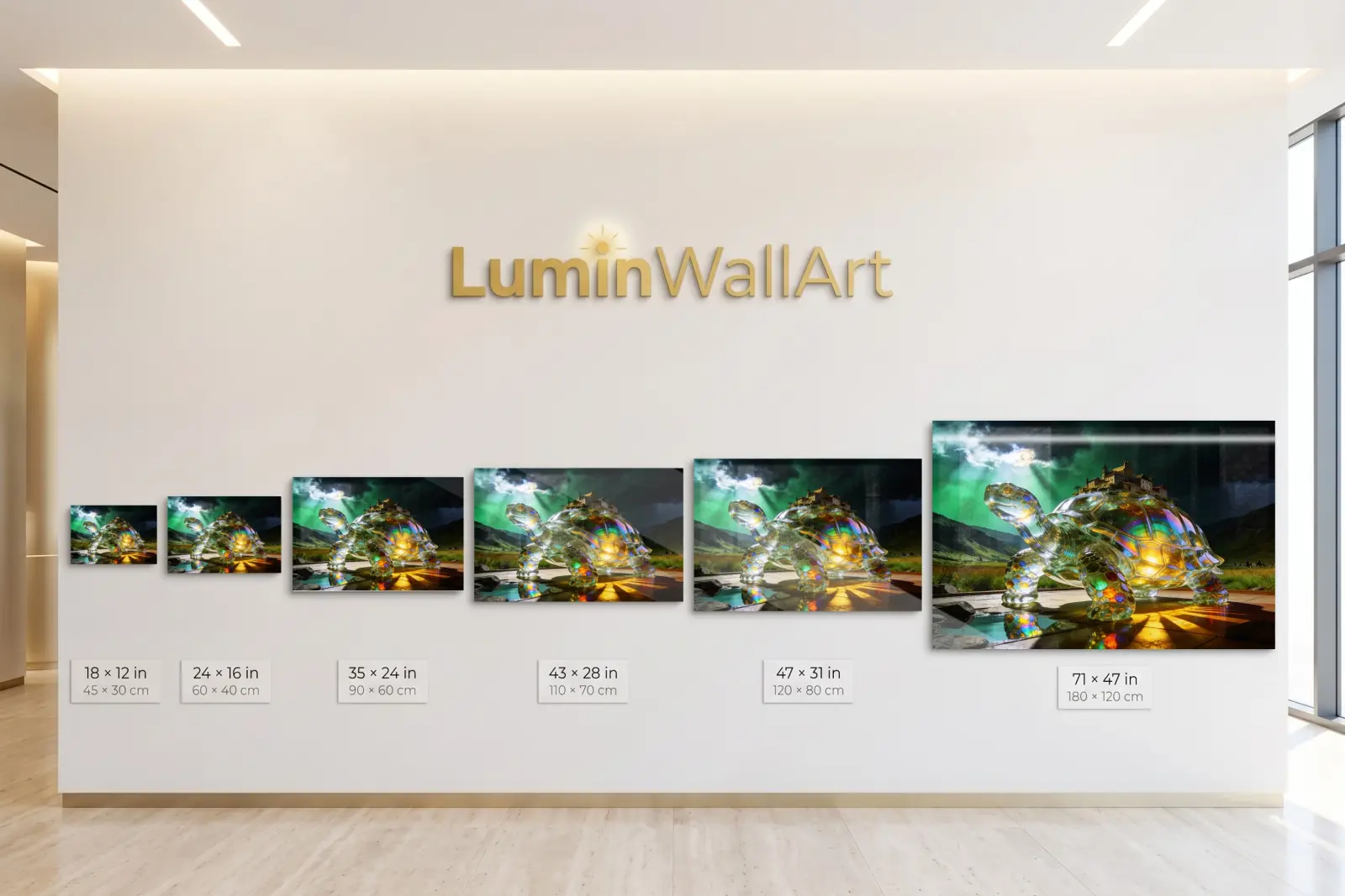 Crystal Turtle Castle Fantasy Landscape | Glass Wall Art — 8